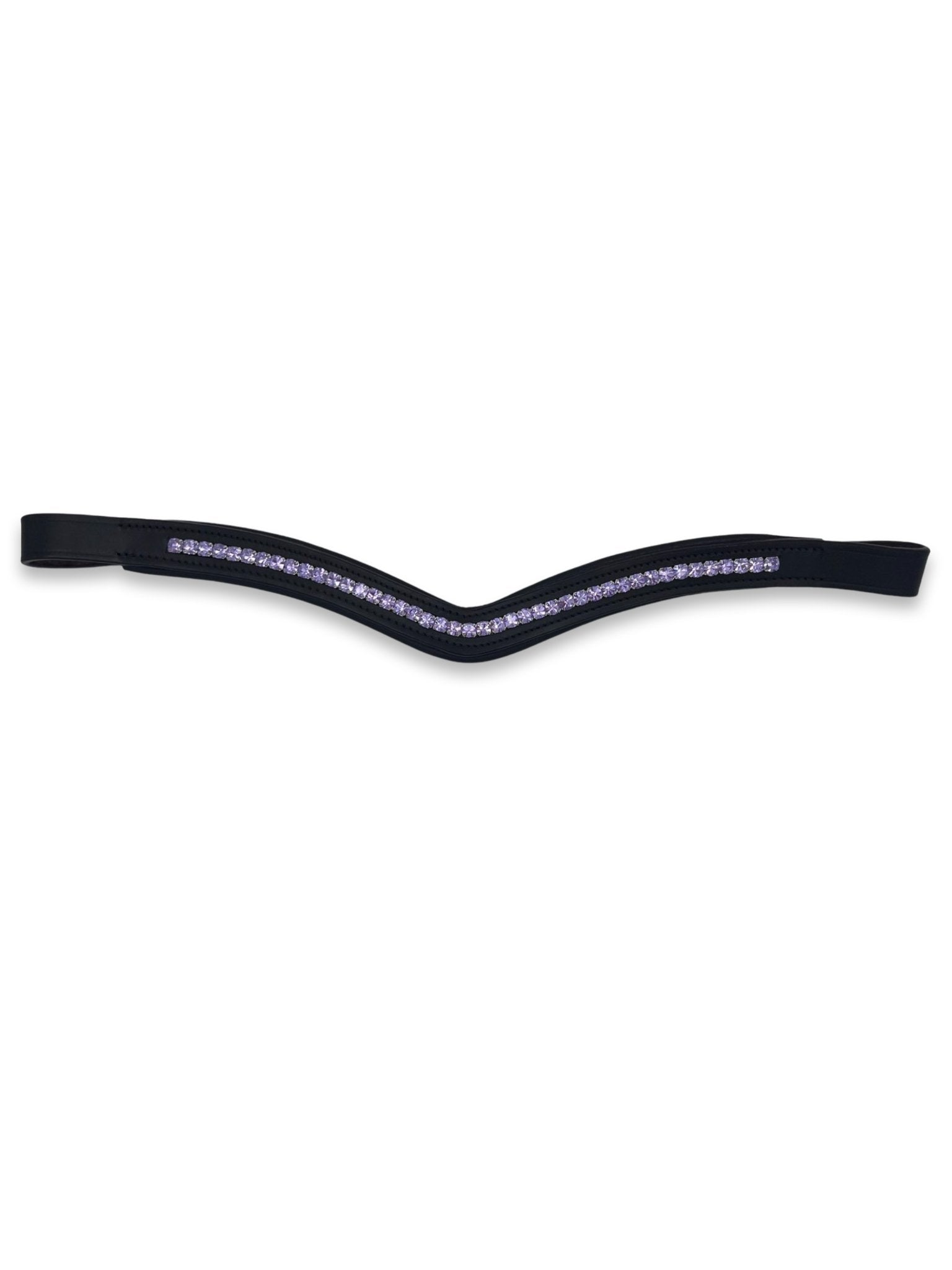 Lilac Crystal Padded Browband, from The Urbany. Elevate your horse's style with sparkling crystals and comfort.