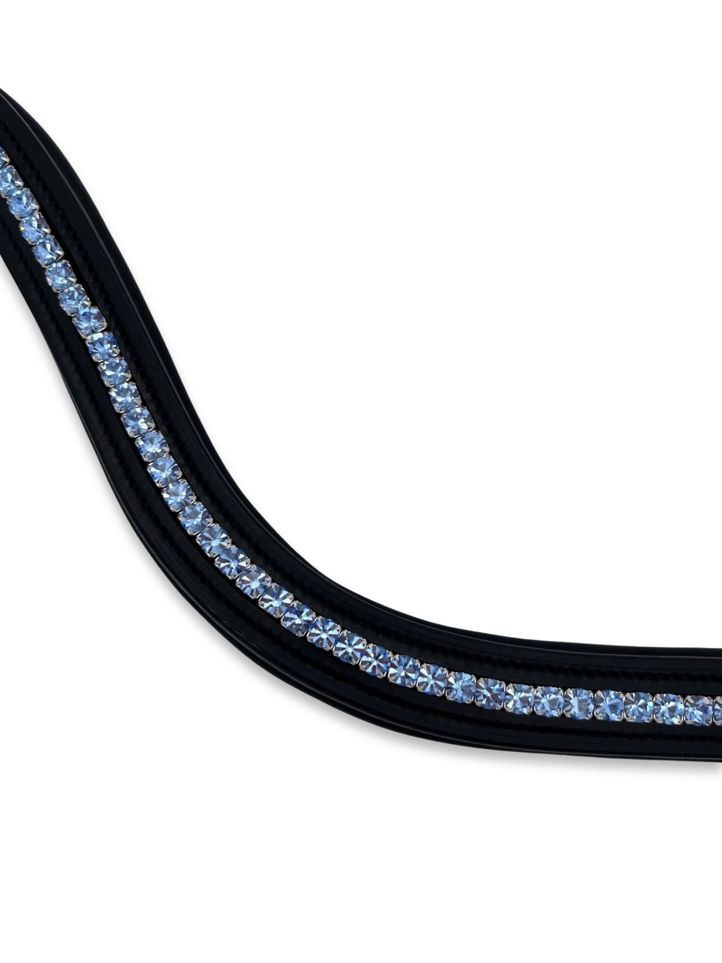 Ice Blue Crystal Padded Browband, from The Urbany. Elevate your horse's style with sparkling crystals and comfort.