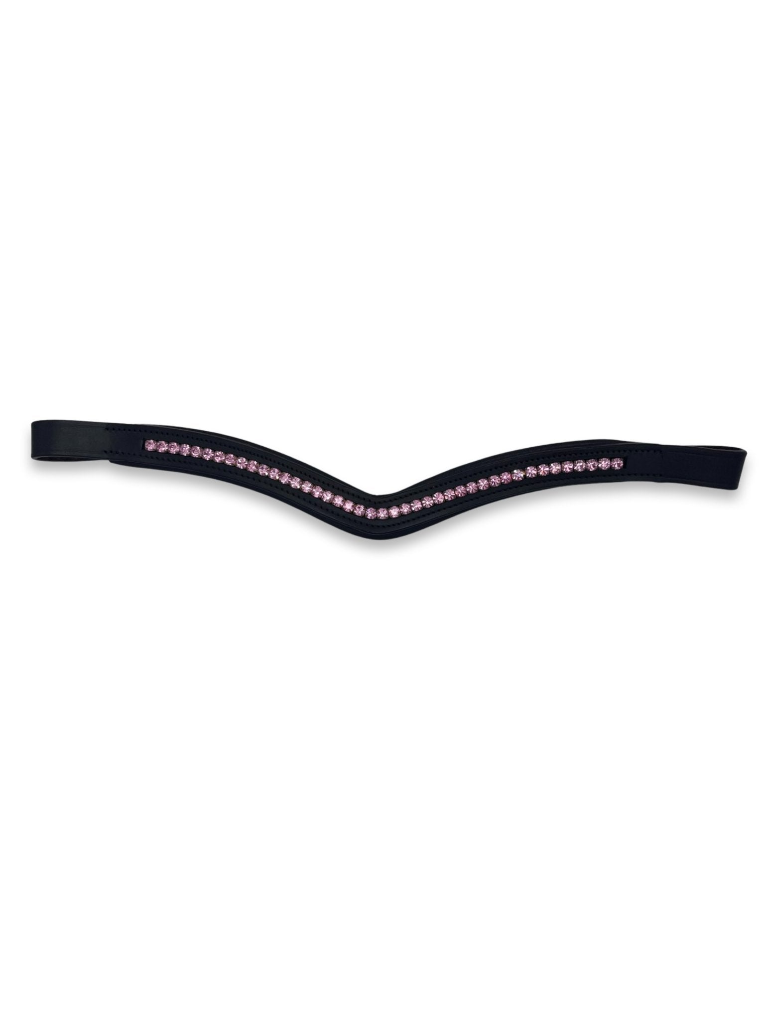 Light Pink Crystal Padded Browband, from The Urbany. Elevate your horse's style with sparkling crystals and comfort.