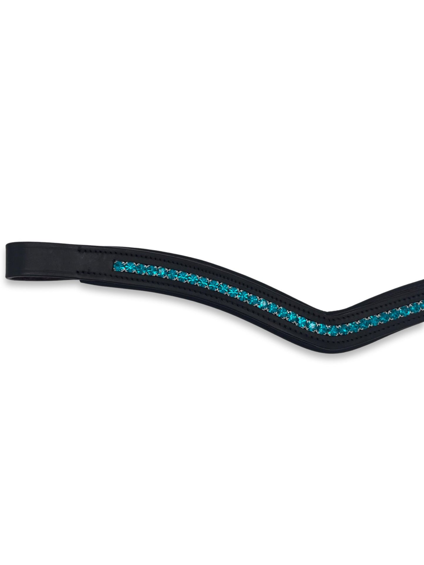 Peacock Crystal Padded Browband, from The Urbany. Elevate your horse's style with sparkling crystals and comfort.