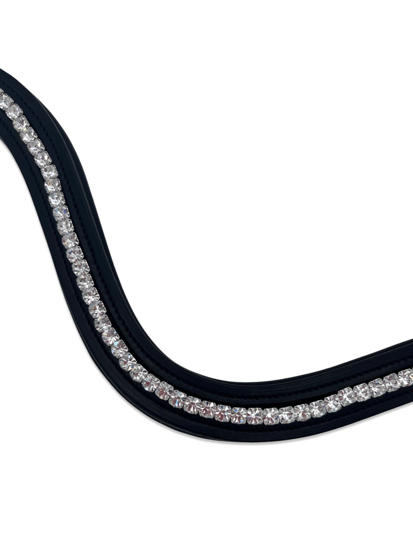 Clear Crystal Padded Browband, from The Urbany. Elevate your horse's style with sparkling crystals and comfort.