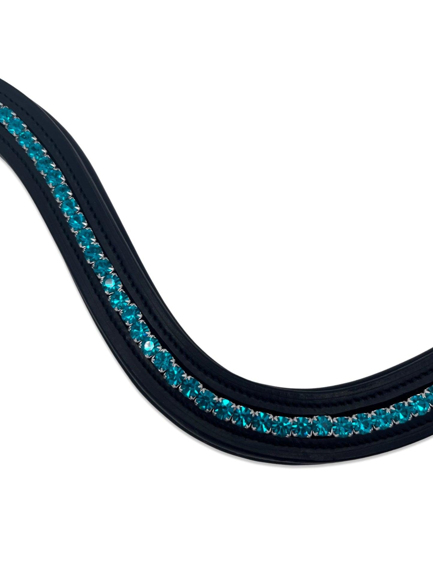 Peacock Crystal Padded Browband, from The Urbany. Elevate your horse's style with sparkling crystals and comfort.