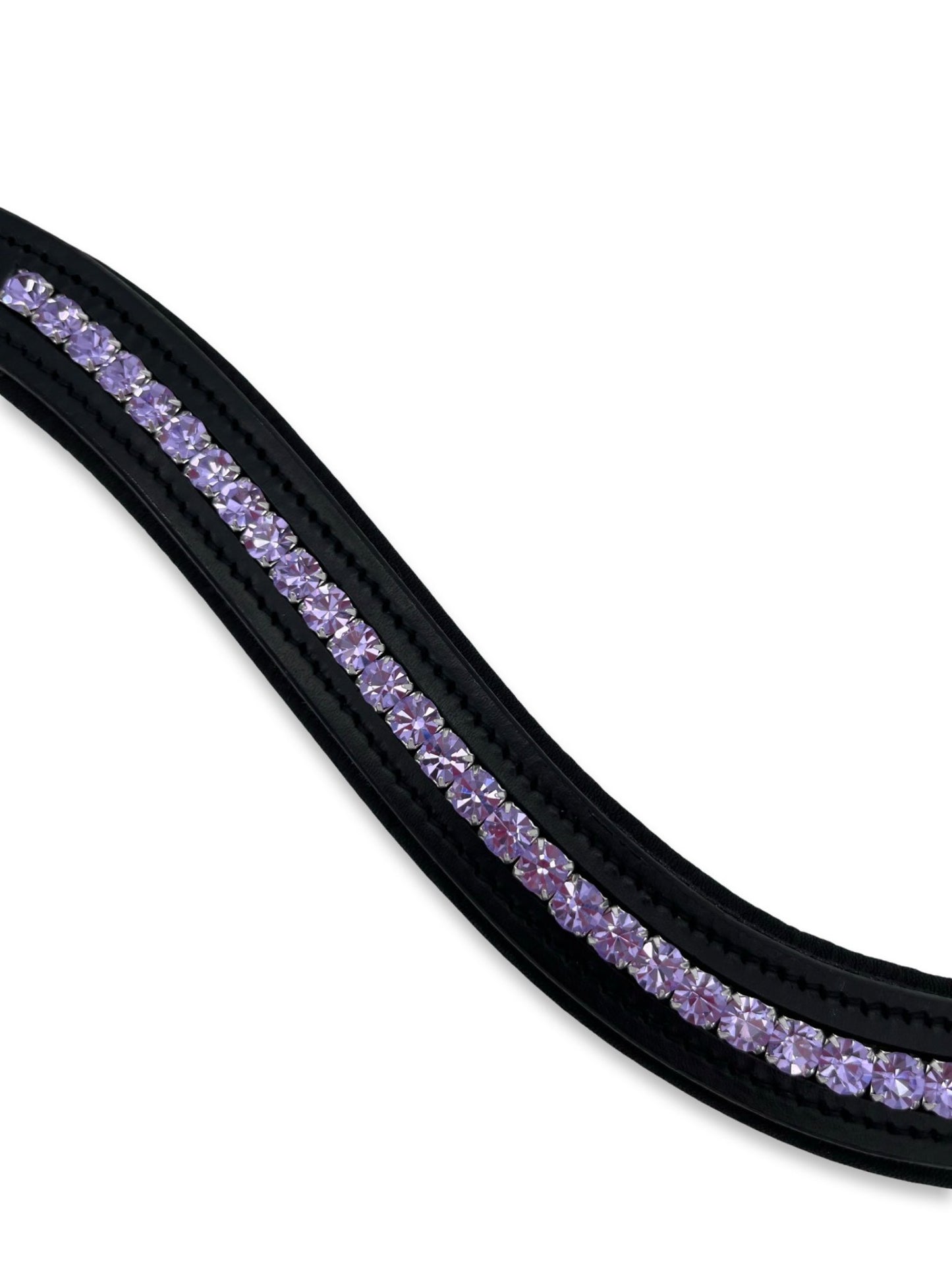 Lilac Crystal Padded Browband, from The Urbany. Elevate your horse's style with sparkling crystals and comfort.