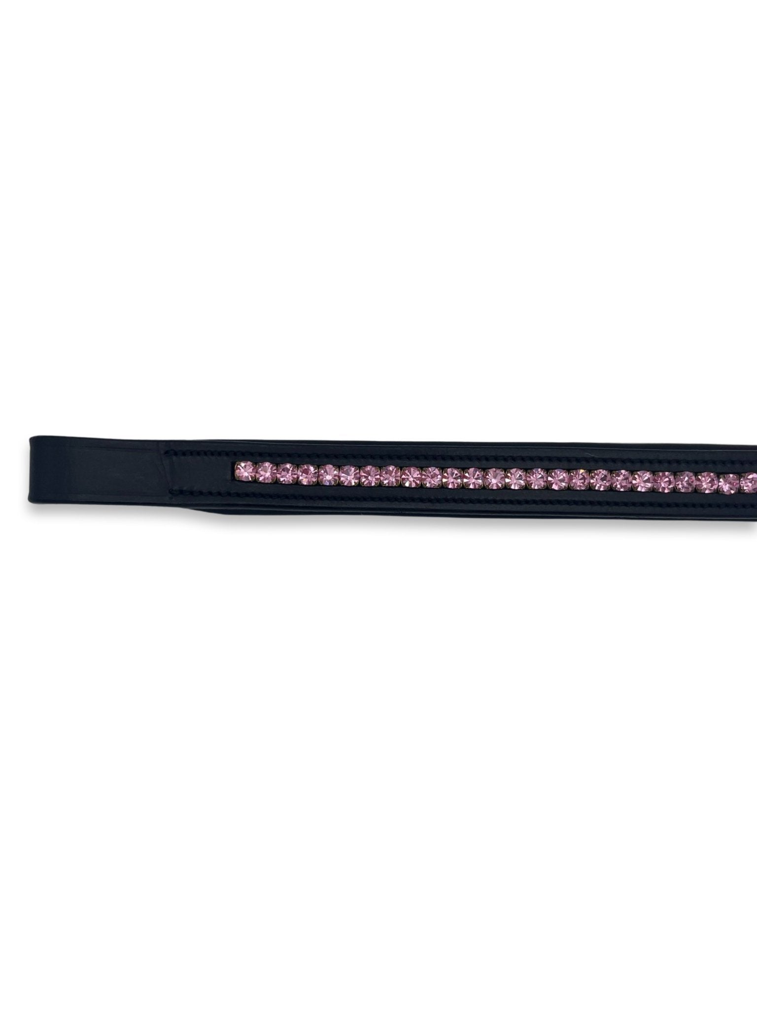 Light Pink Crystal Padded Browband, from The Urbany. Elevate your horse's style with sparkling crystals and comfort.