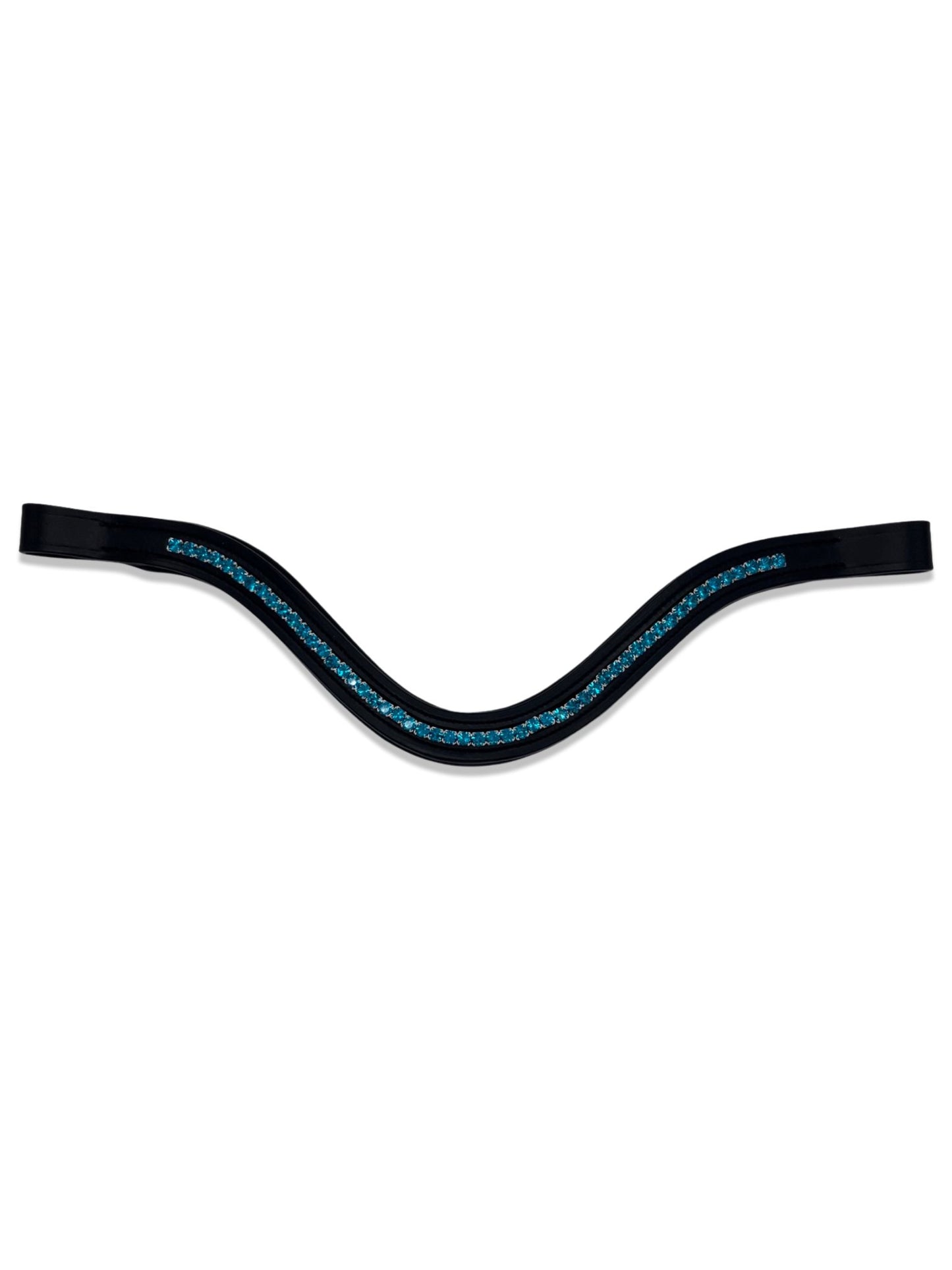 Ocean Blue Crystal Padded Browband, from The Urbany. Elevate your horse's style with sparkling crystals and comfort.