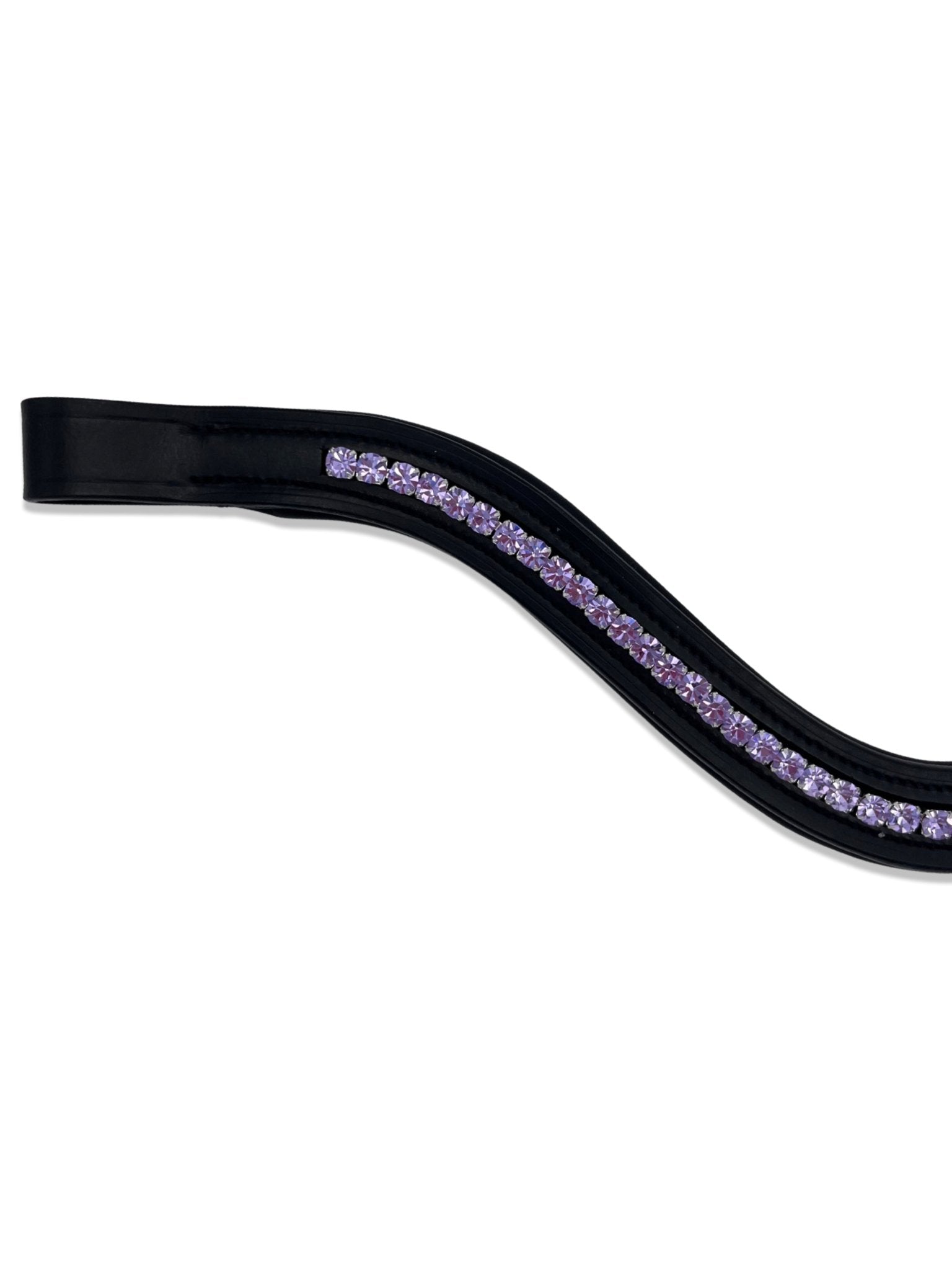 Lilac Crystal Padded Browband, from The Urbany. Elevate your horse's style with sparkling crystals and comfort.