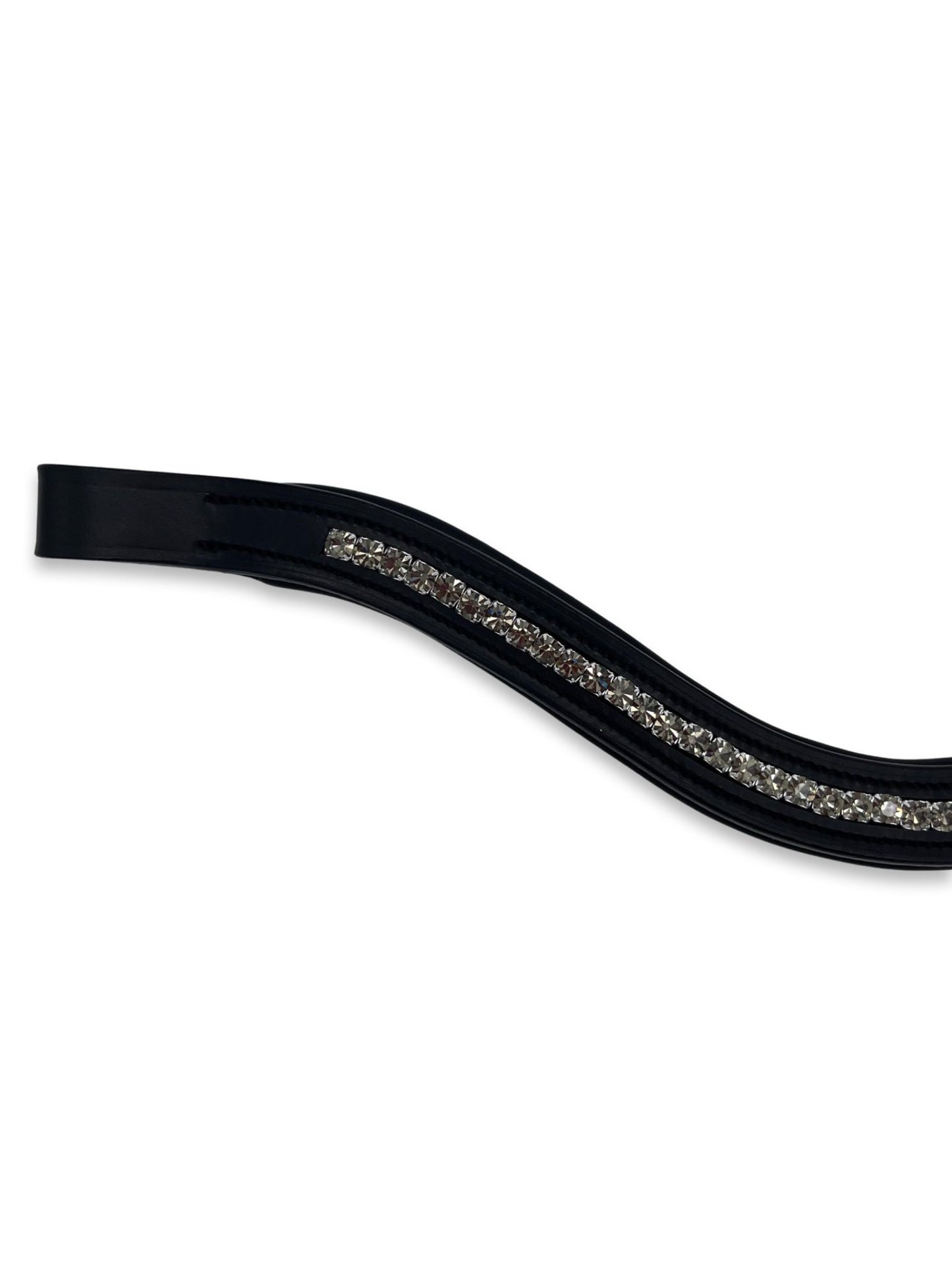 Grey Crystal Padded Browband, from The Urbany. Elevate your horse's style with sparkling crystals and comfort.