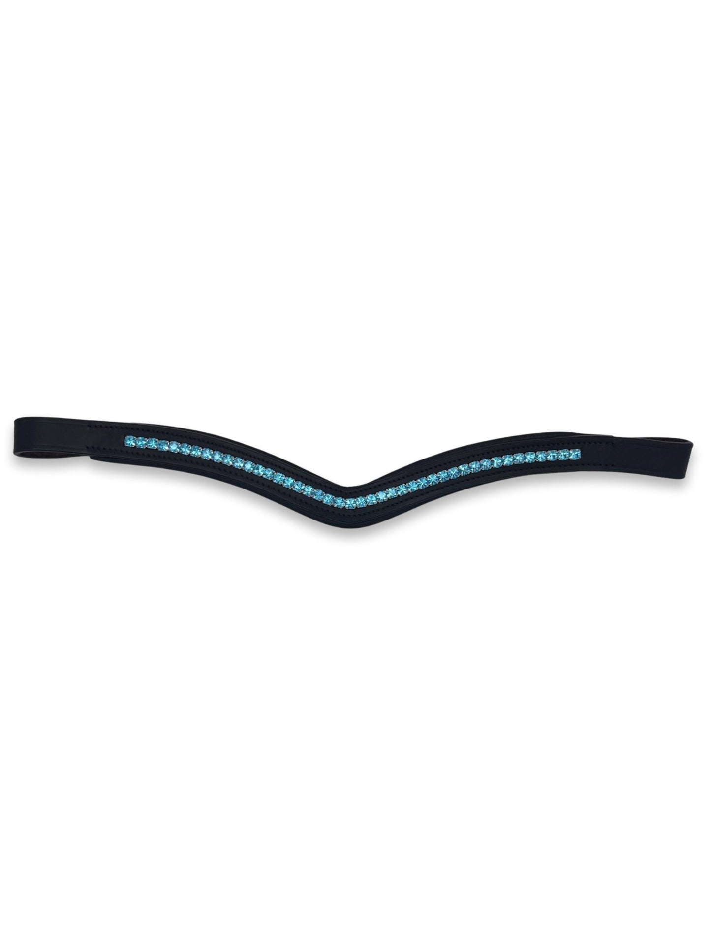 Azure Crystal Padded Browband, from The Urbany. Elevate your horse's style with sparkling crystals and comfort.