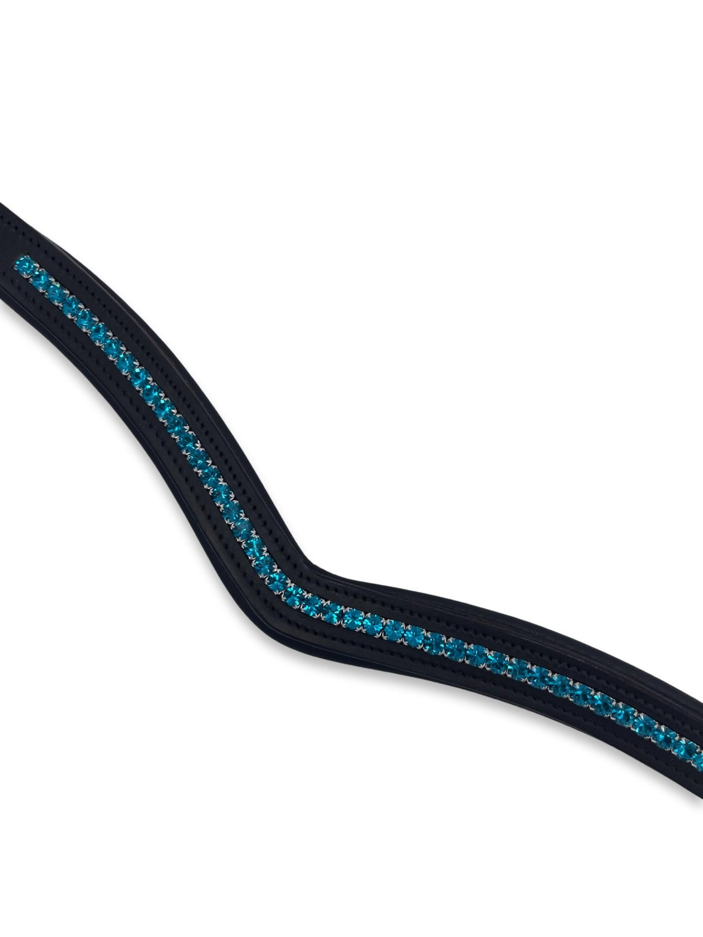 Ocean Blue Crystal Padded Browband, from The Urbany. Elevate your horse's style with sparkling crystals and comfort.