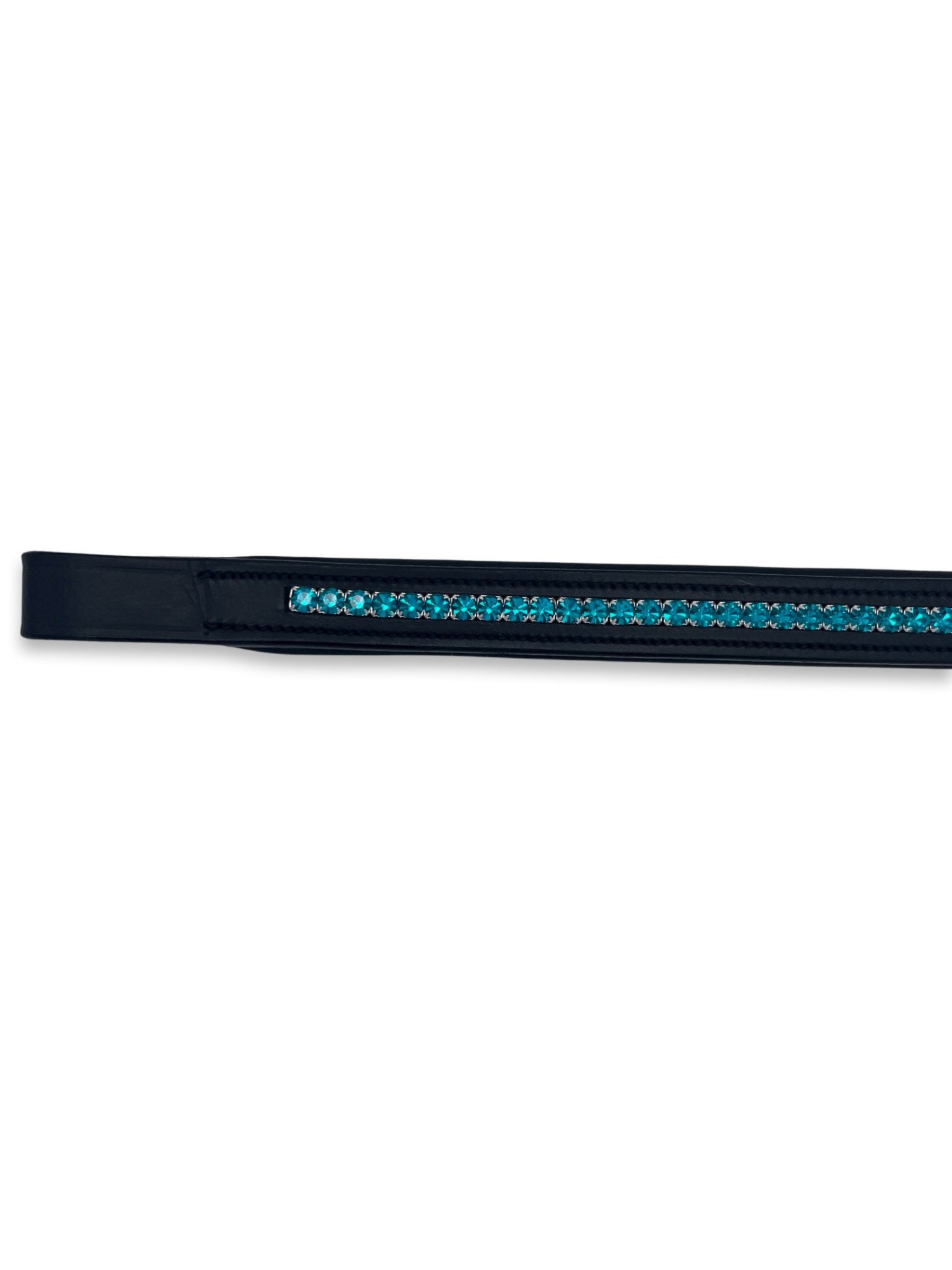 Ocean Blue Crystal Padded Browband, from The Urbany. Elevate your horse's style with sparkling crystals and comfort.