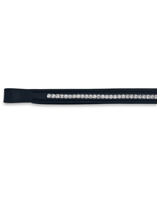 Clear Crystal Padded Browband, from The Urbany. Elevate your horse's style with sparkling crystals and comfort.