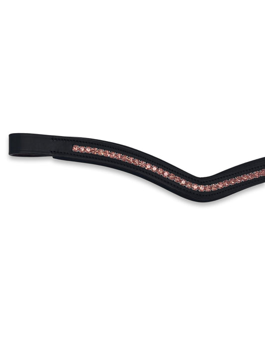 Peach Crystal Padded Browband, from The Urbany. Elevate your horse's style with sparkling crystals and comfort.