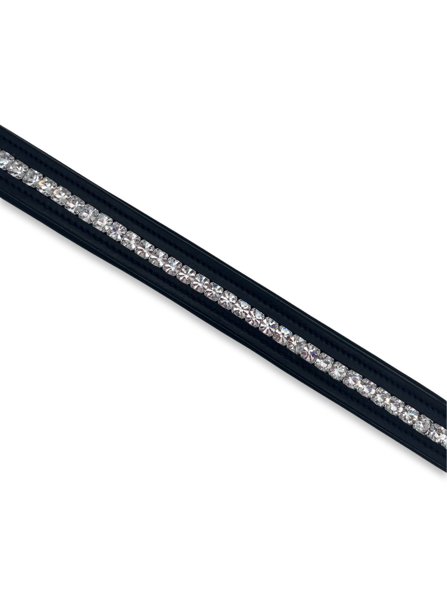 Clear Crystal Padded Browband, from The Urbany. Elevate your horse's style with sparkling crystals and comfort.