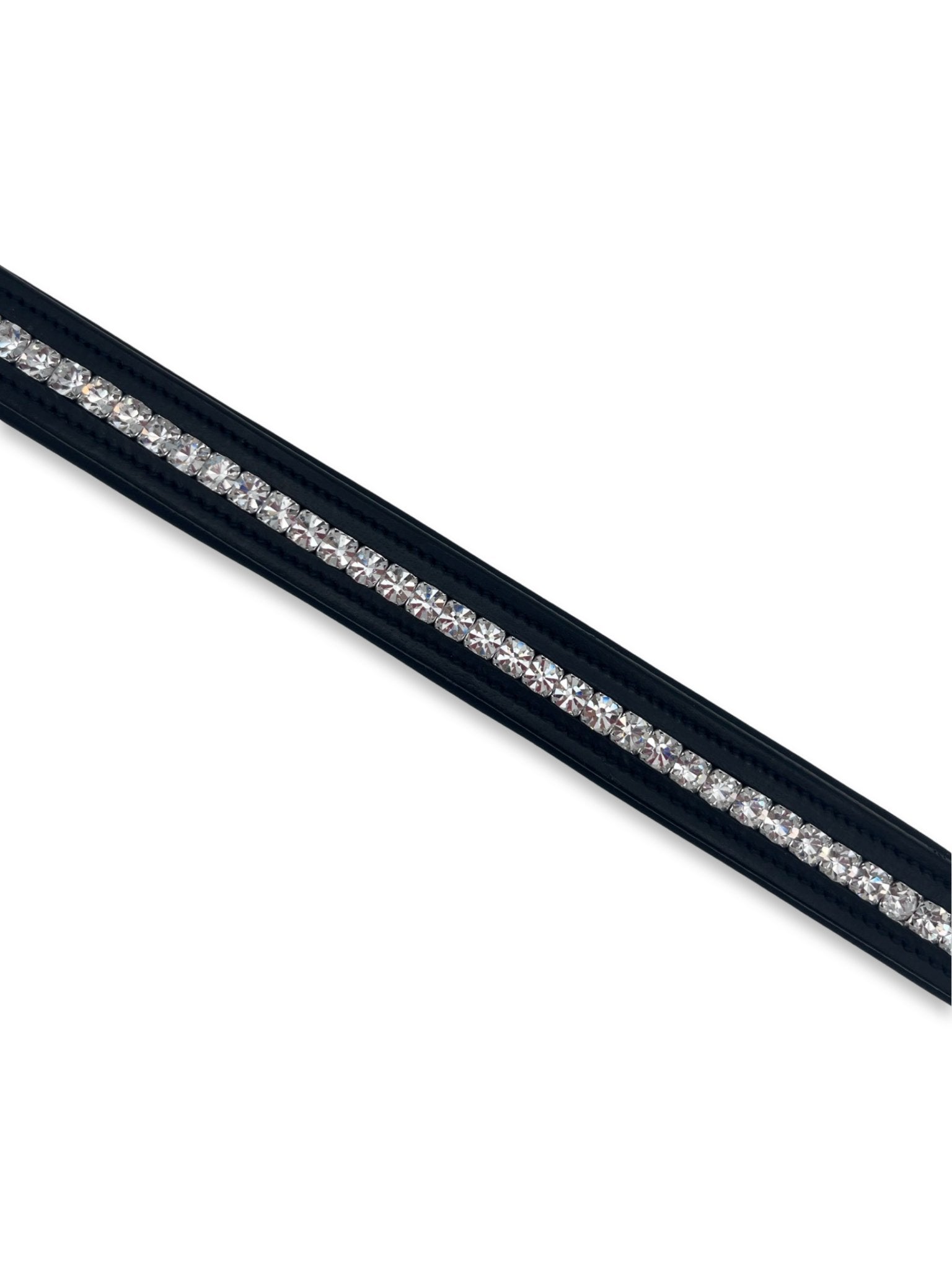 Clear Crystal Padded Browband, from The Urbany. Elevate your horse's style with sparkling crystals and comfort.