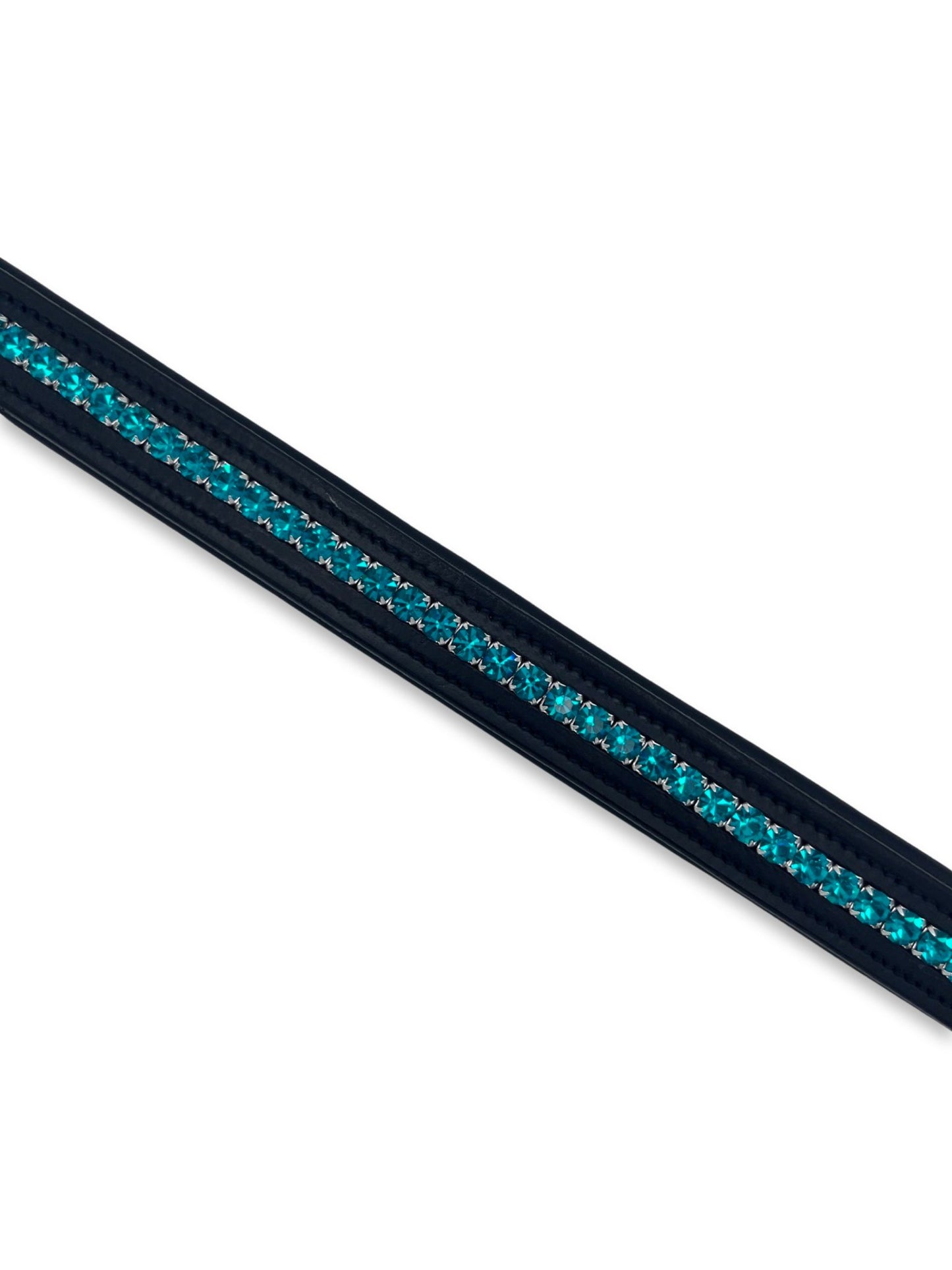 Ocean Blue Crystal Padded Browband, from The Urbany. Elevate your horse's style with sparkling crystals and comfort.