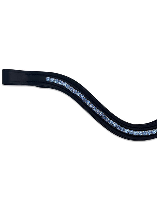 Ice Blue Crystal Padded Browband, from The Urbany. Elevate your horse's style with sparkling crystals and comfort.