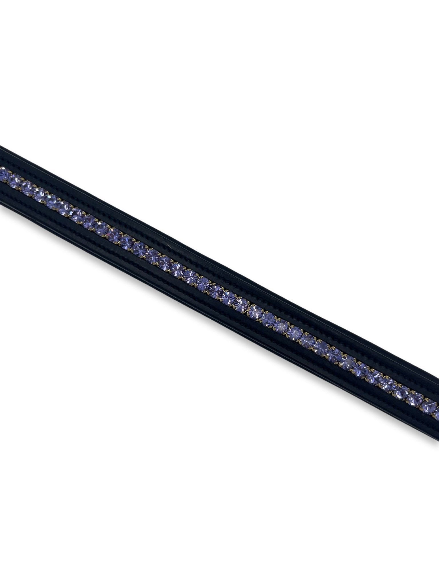 Purple Crystal Padded Browband, from The Urbany. Elevate your horse's style with sparkling crystals and comfort.