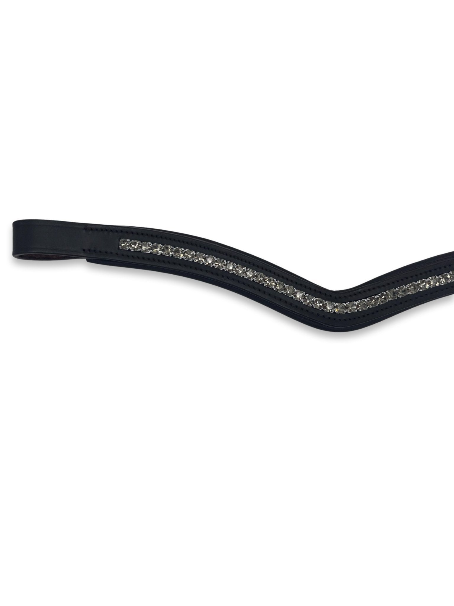 Grey Crystal Padded Browband, from The Urbany. Elevate your horse's style with sparkling crystals and comfort.