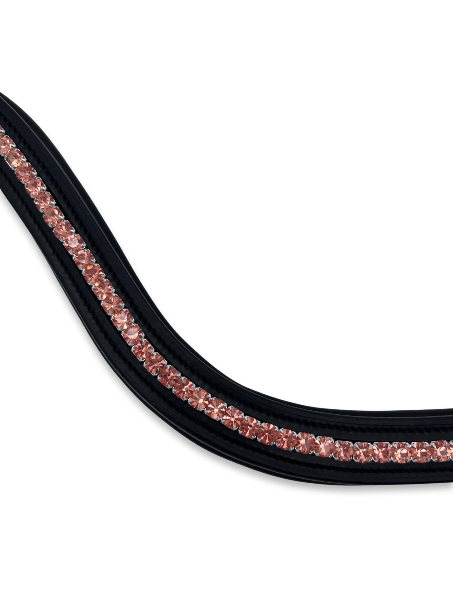 Peach Crystal Padded Browband, from The Urbany. Elevate your horse's style with sparkling crystals and comfort.