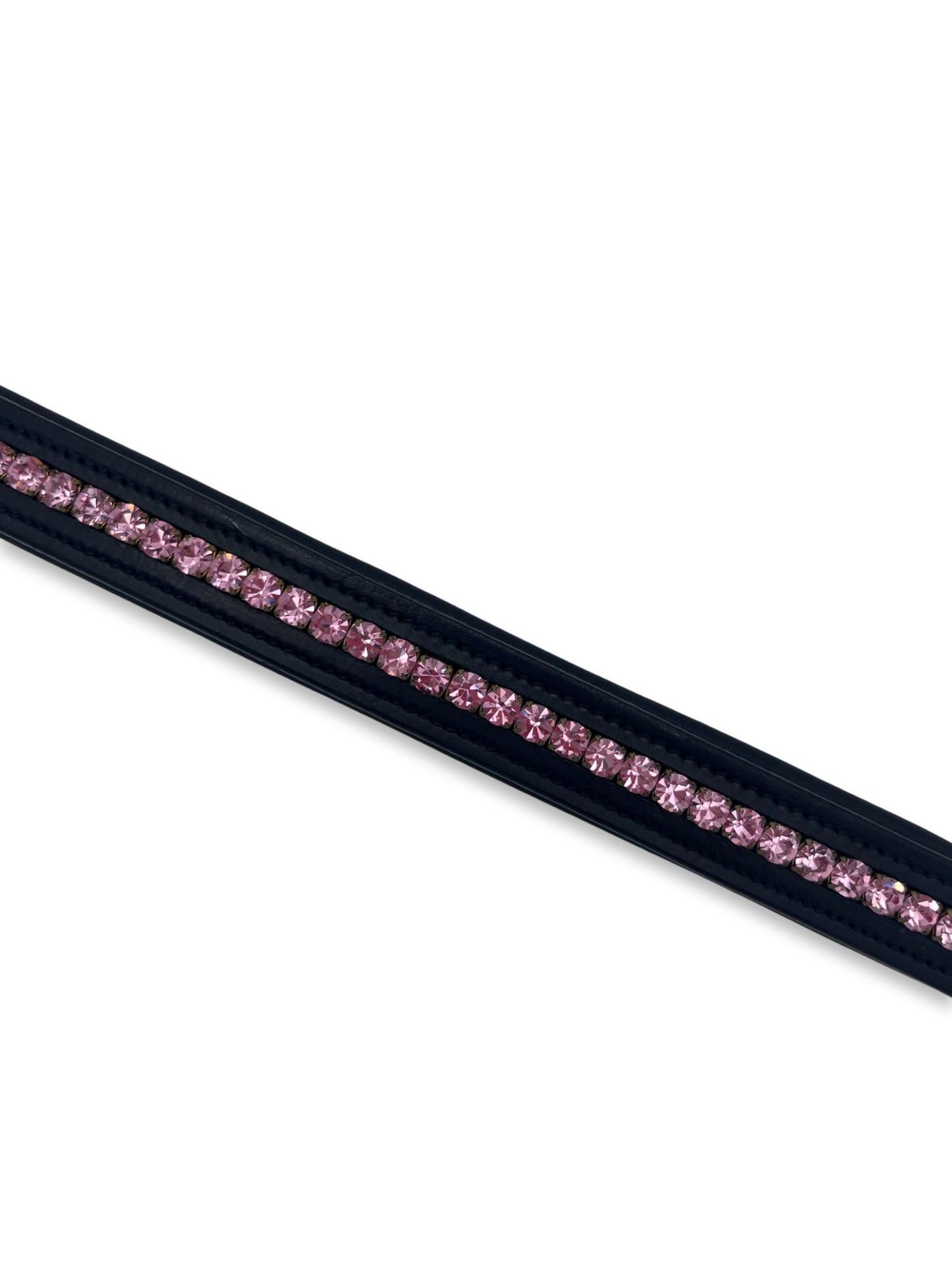 Light Pink Crystal Padded Browband, from The Urbany. Elevate your horse's style with sparkling crystals and comfort.