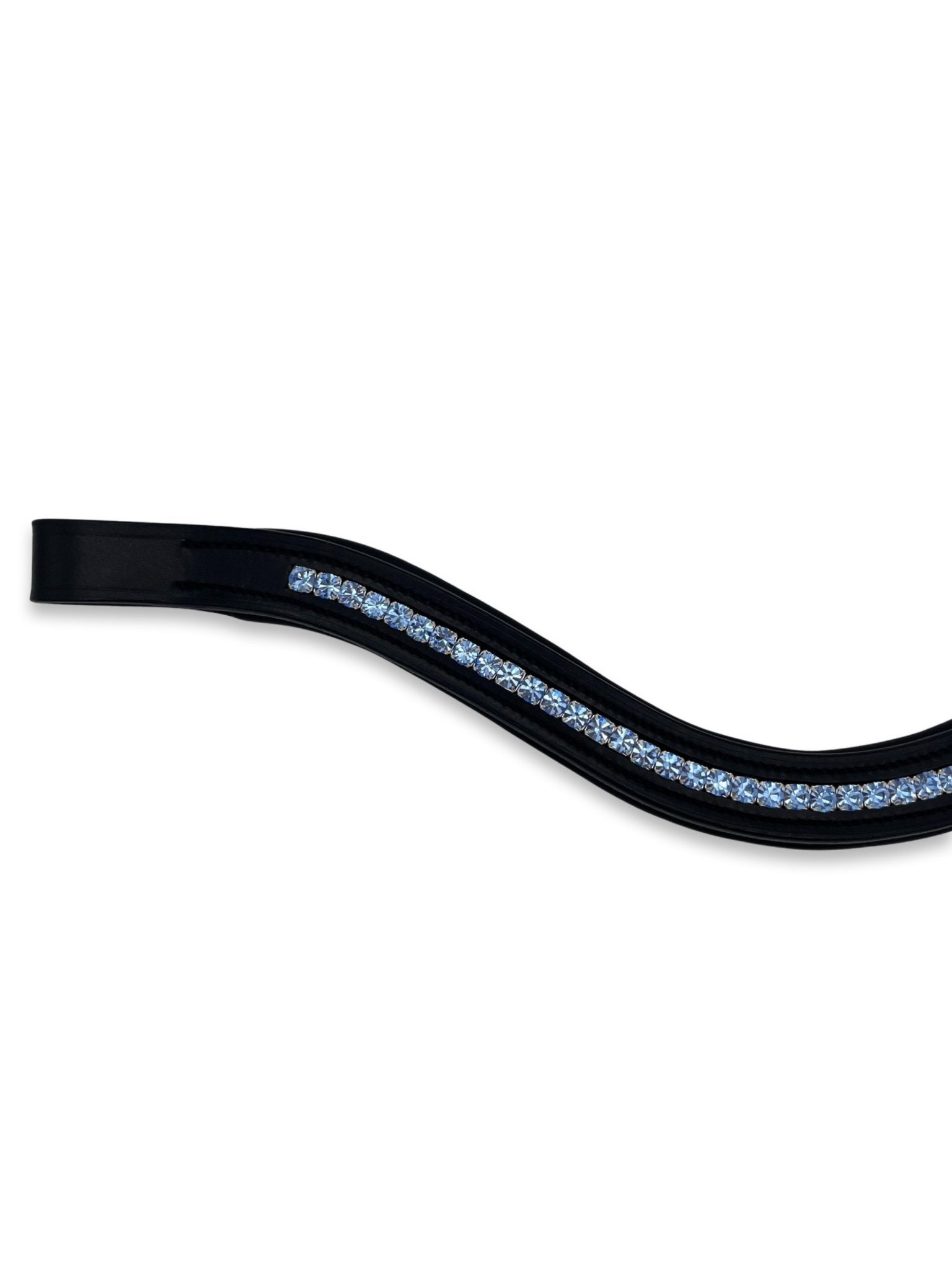 Ice Blue Crystal Padded Browband, from The Urbany. Elevate your horse's style with sparkling crystals and comfort.