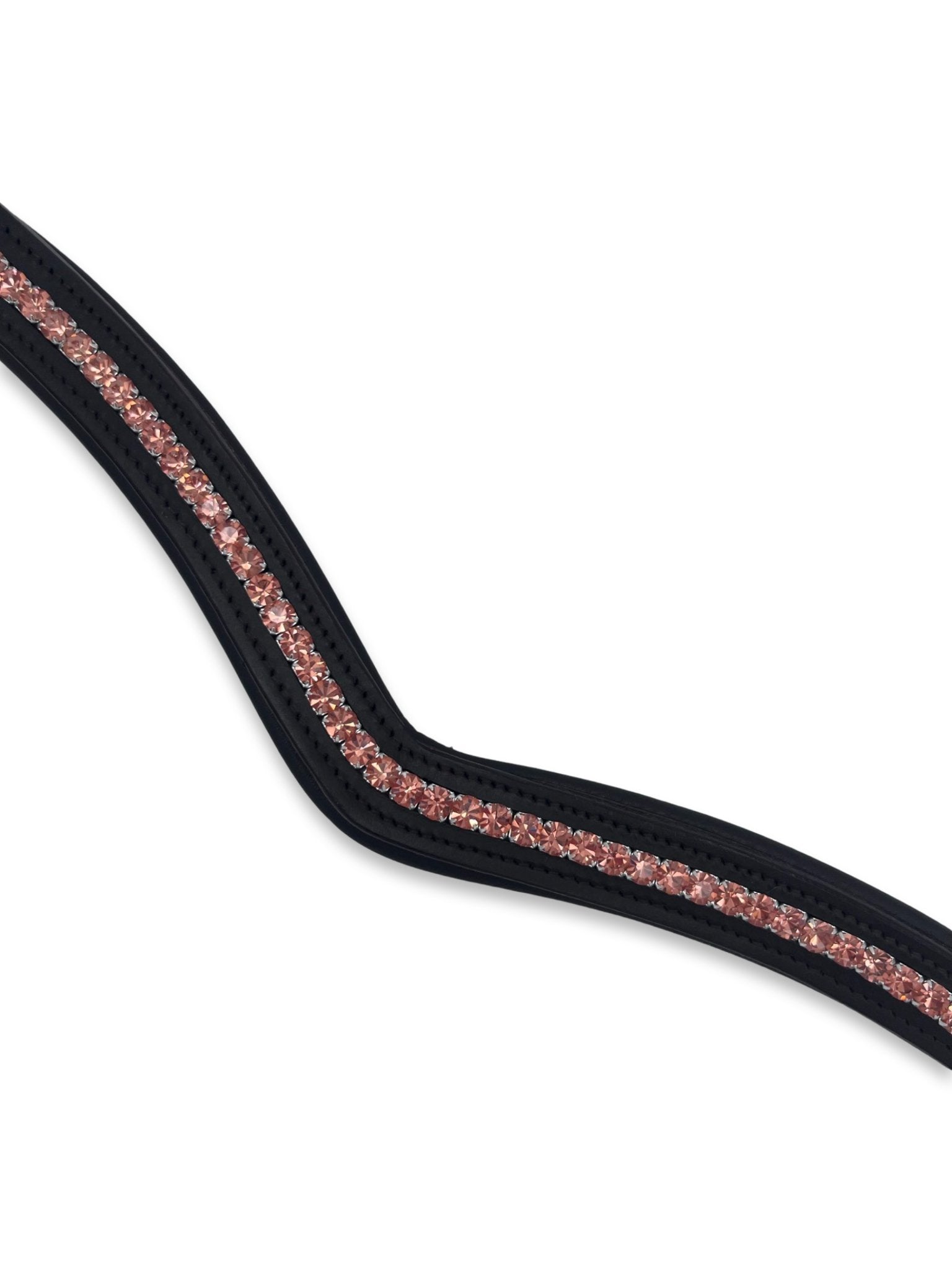 Peach Crystal Padded Browband, from The Urbany. Elevate your horse's style with sparkling crystals and comfort.