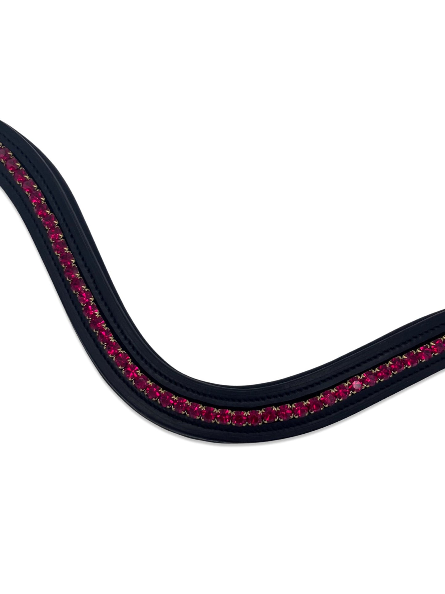 Ruby Crystal Padded Browband, from The Urbany. Elevate your horse's style with sparkling crystals and comfort.