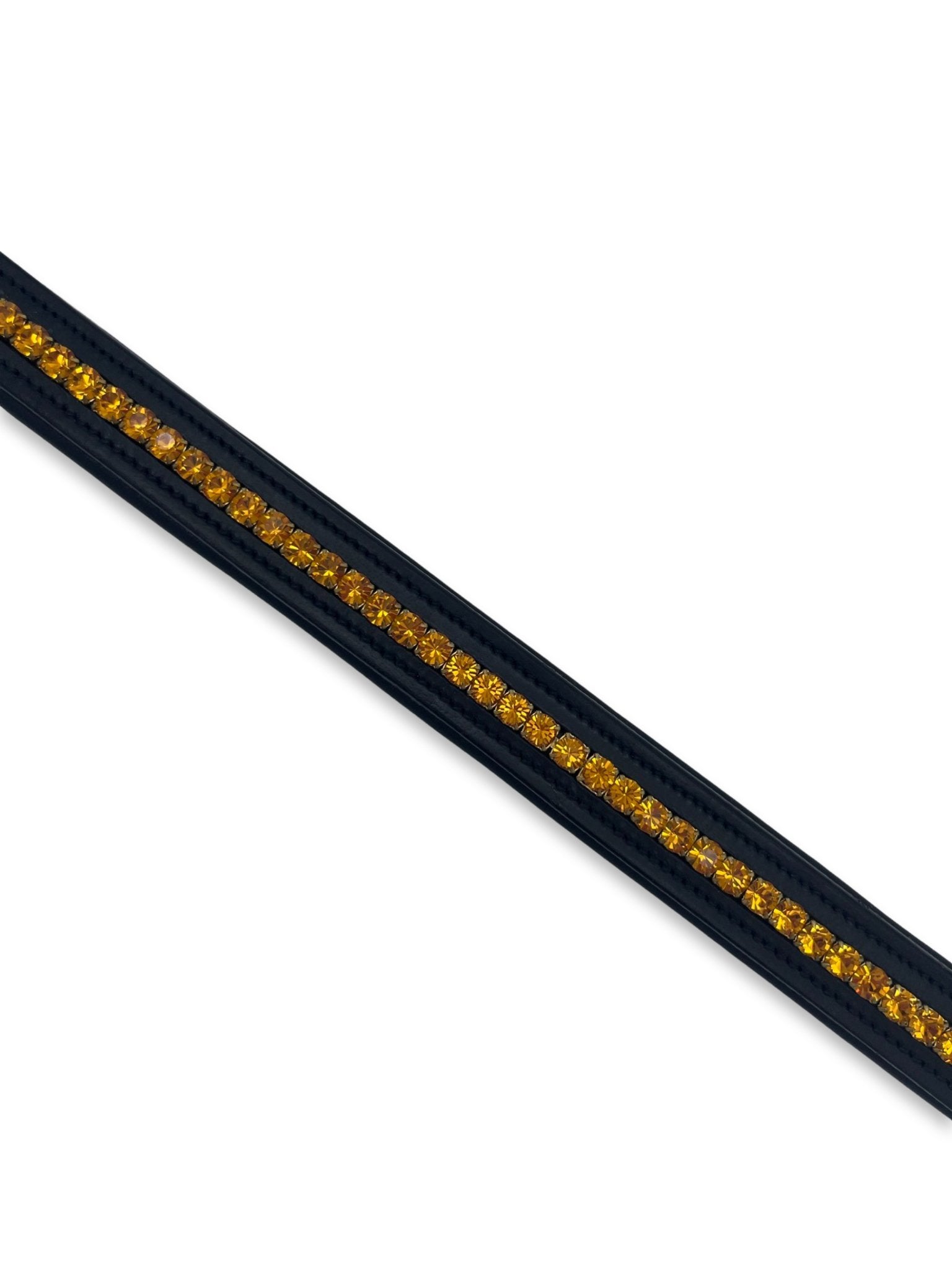 Orange Crystal Padded Browband, from The Urbany. Elevate your horse's style with sparkling crystals and comfort.