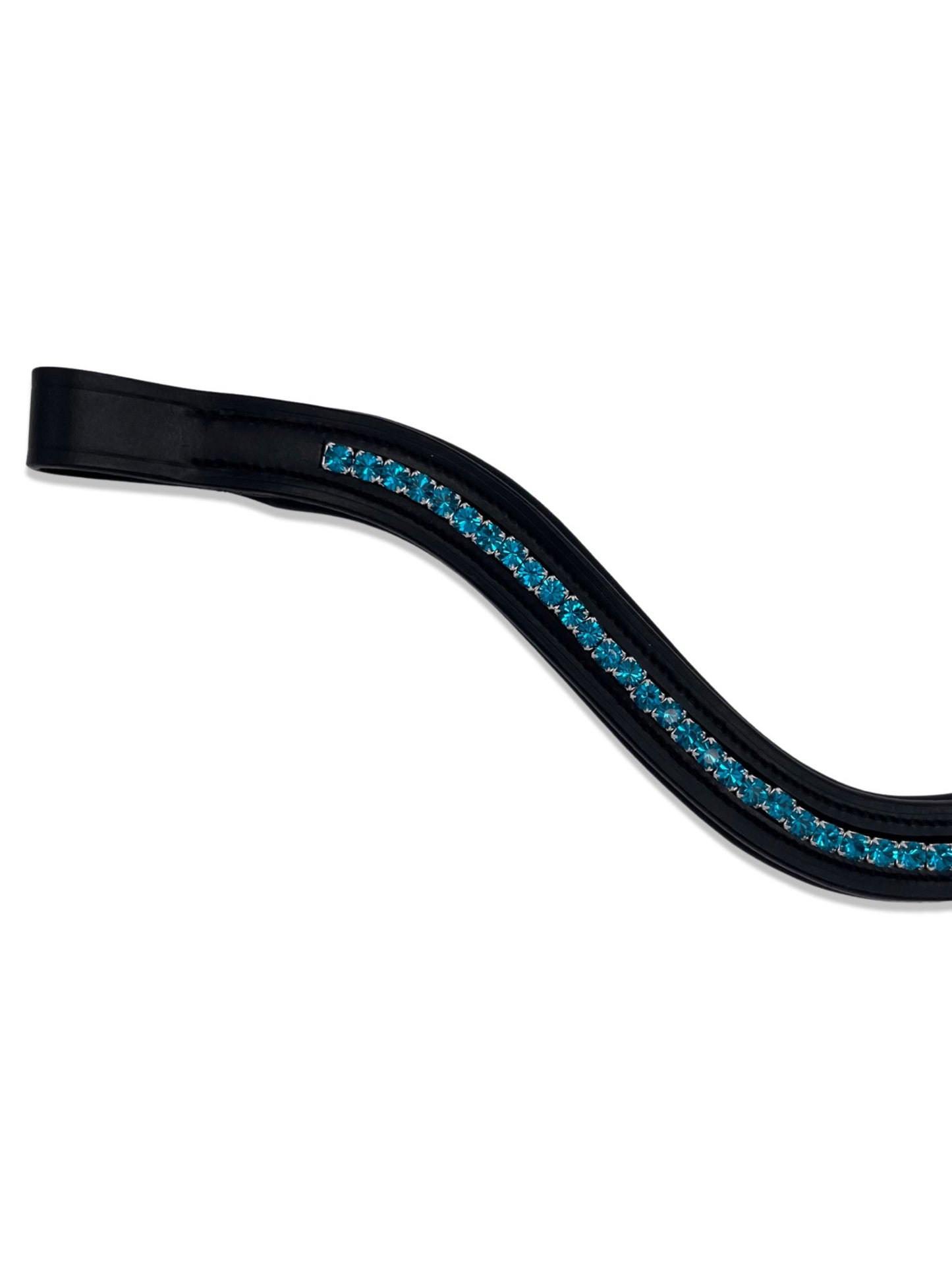 Ocean Blue Crystal Padded Browband, from The Urbany. Elevate your horse's style with sparkling crystals and comfort.