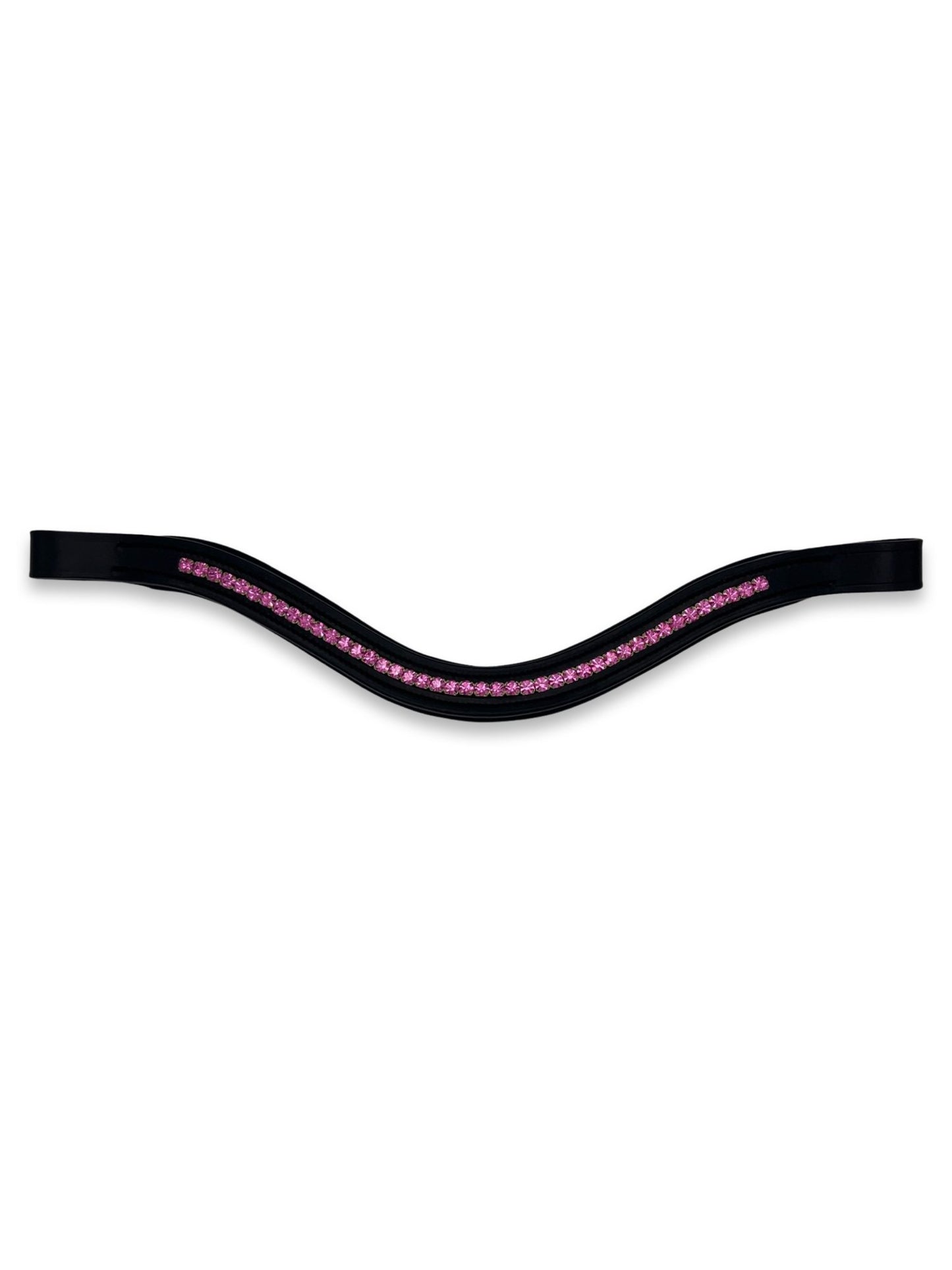 Hot Pink Crystal Padded Browband, from The Urbany. Elevate your horse's style with sparkling crystals and comfort.