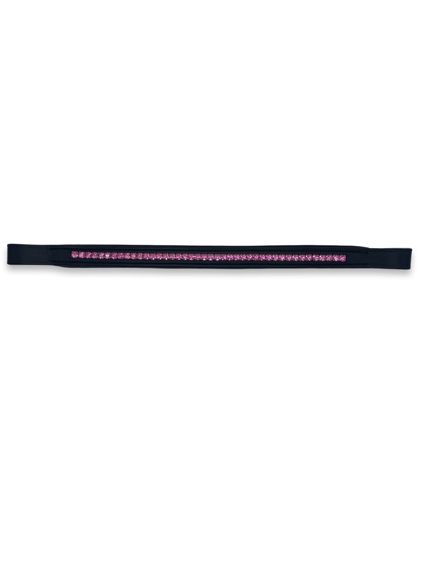 Hot Pink Crystal Padded Browband, from The Urbany. Elevate your horse's style with sparkling crystals and comfort.