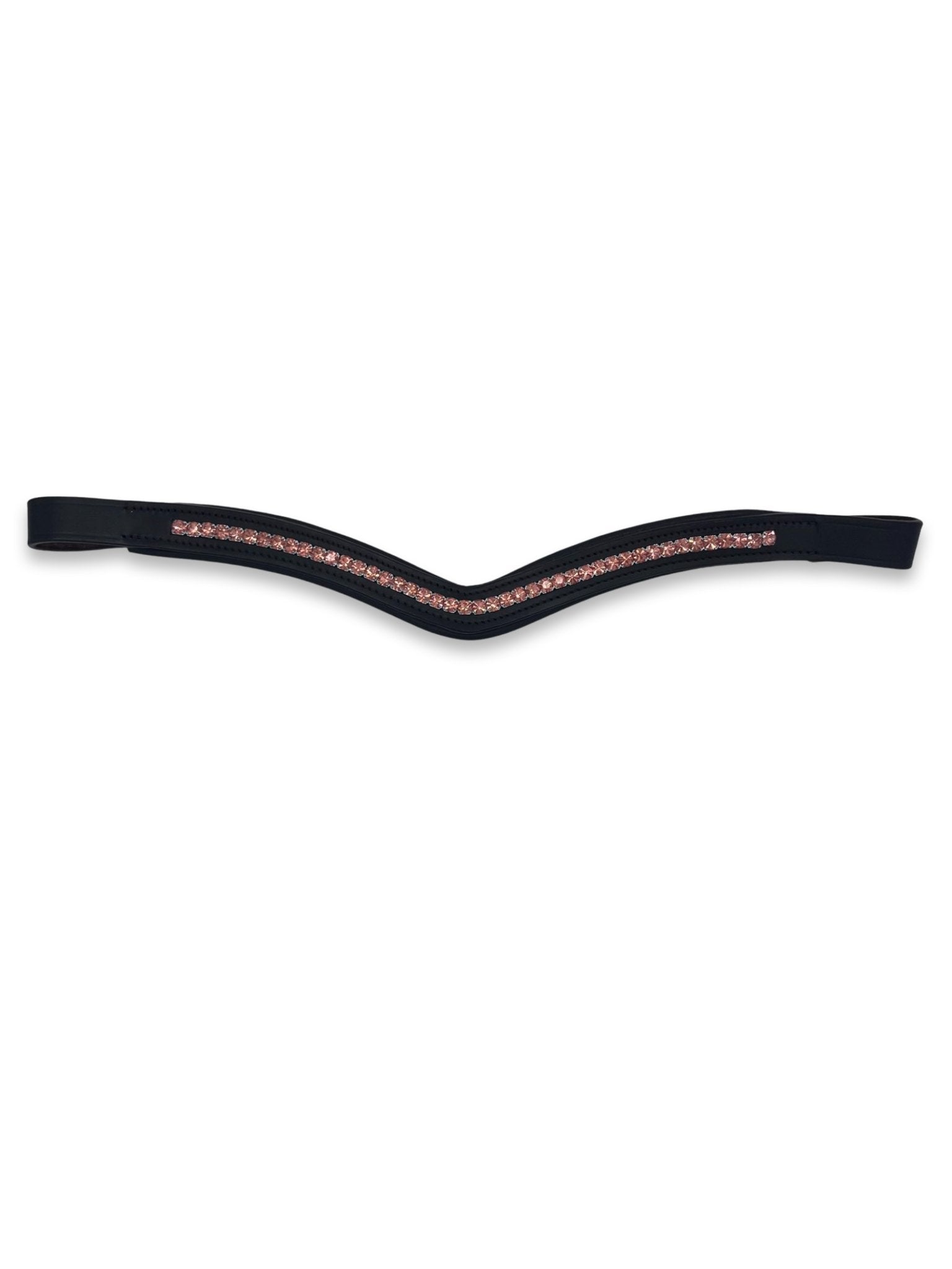 Peach Crystal Padded Browband, from The Urbany. Elevate your horse's style with sparkling crystals and comfort.