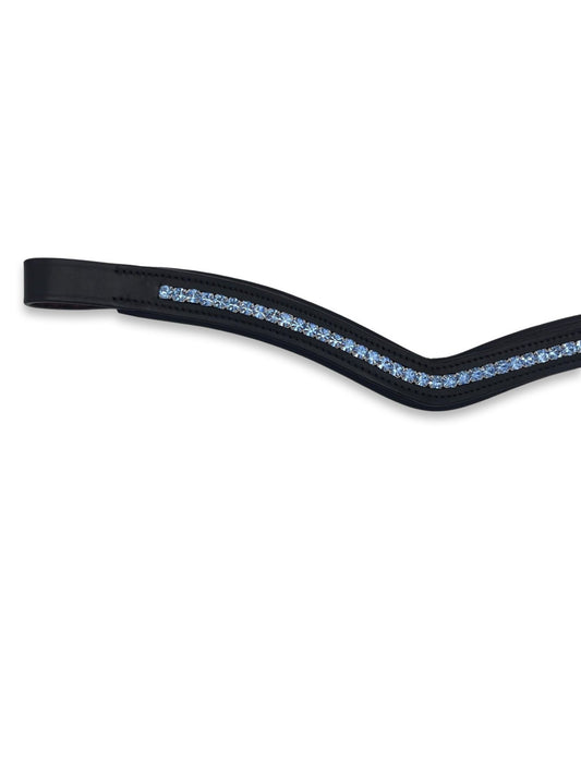 Ice Blue Crystal Padded Browband, from The Urbany. Elevate your horse's style with sparkling crystals and comfort.