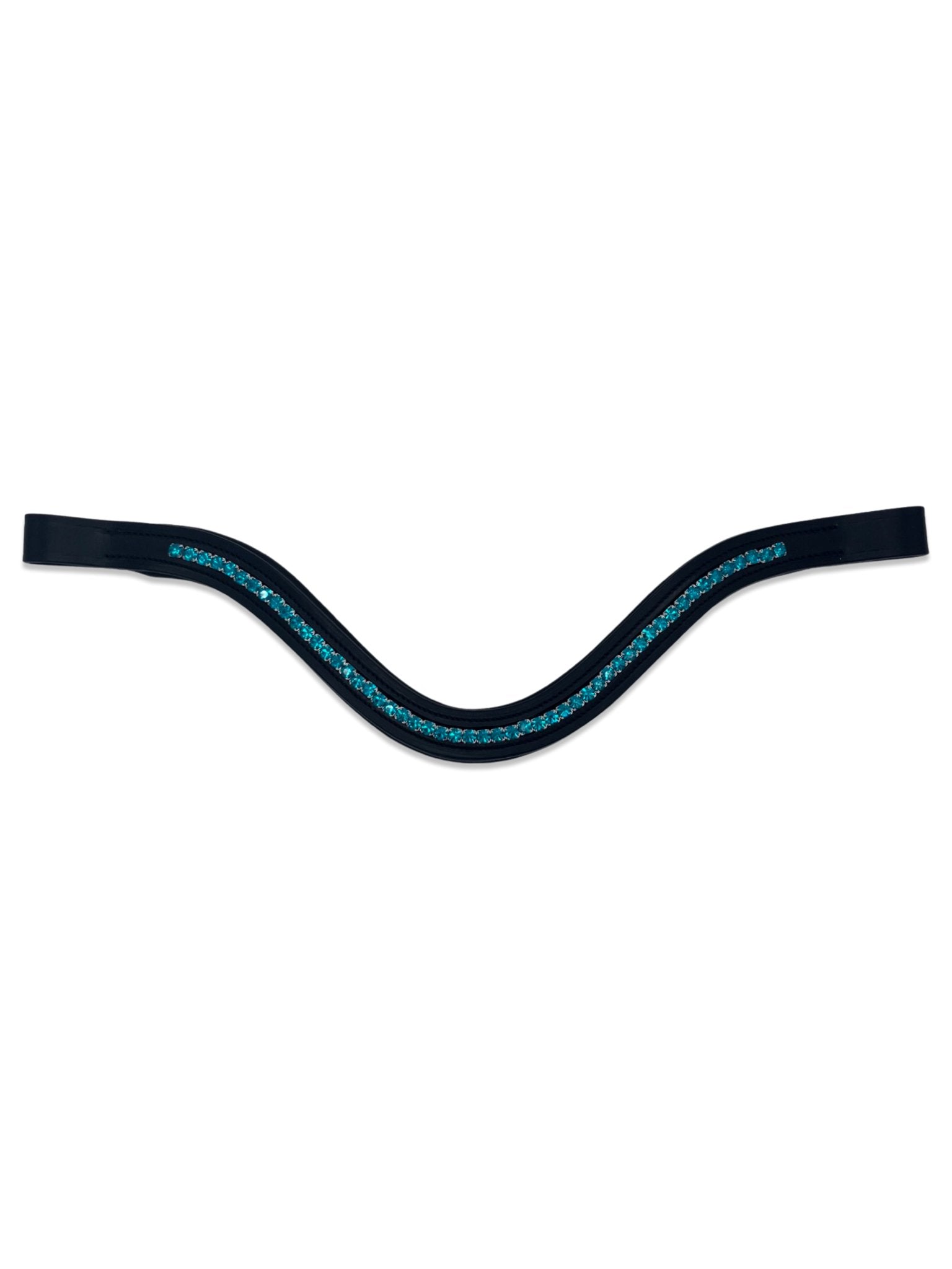 Peacock Crystal Padded Browband, from The Urbany. Elevate your horse's style with sparkling crystals and comfort.