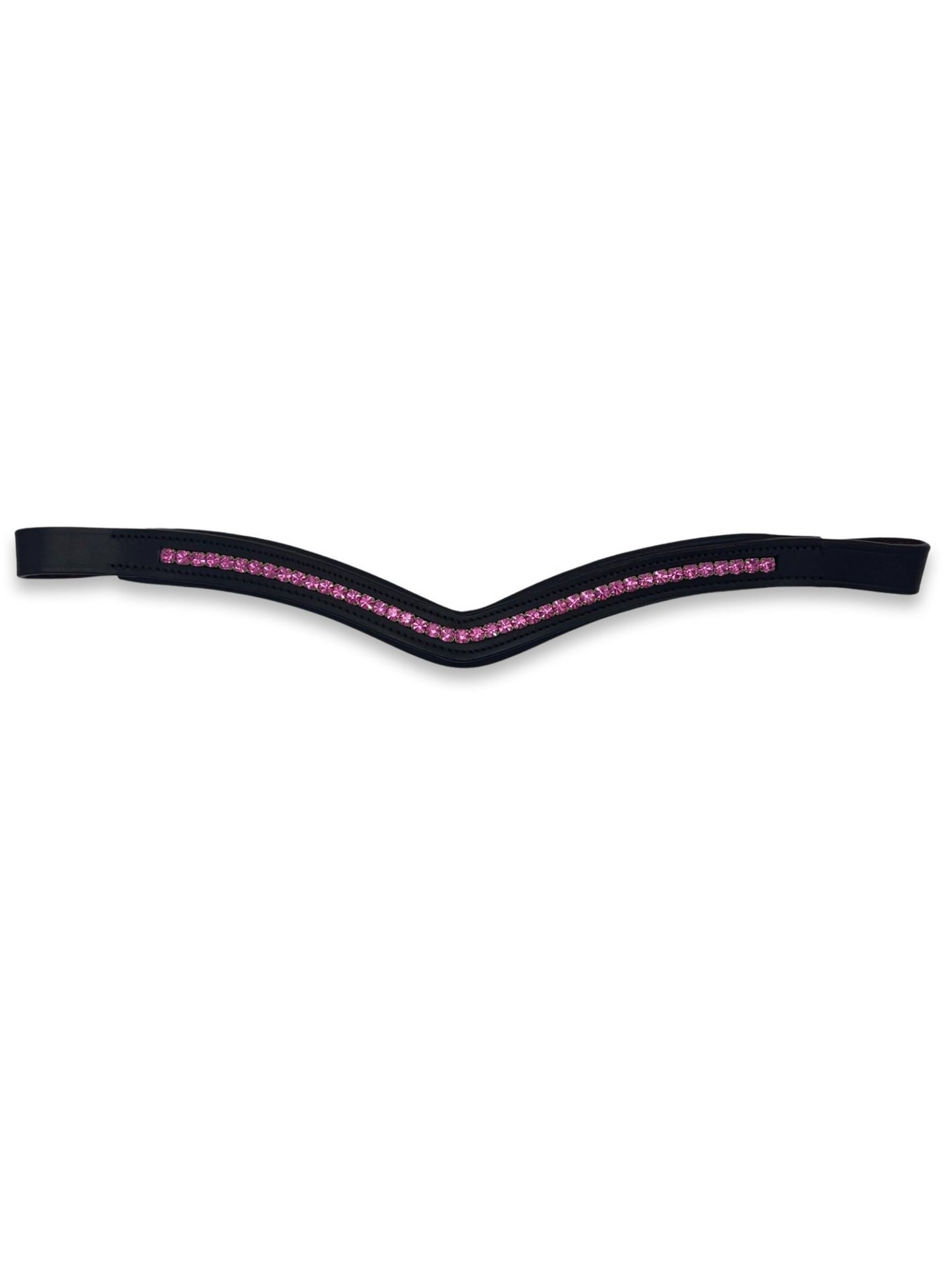 Hot Pink Crystal Padded Browband, from The Urbany. Elevate your horse's style with sparkling crystals and comfort.