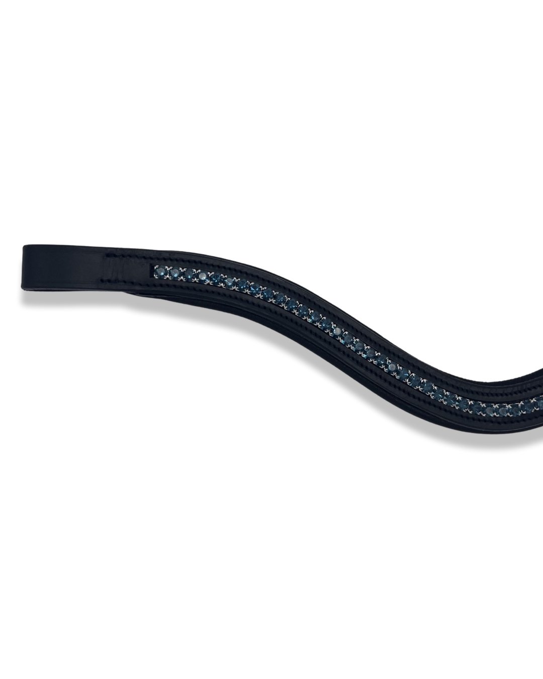 Navy Blue Crystal Padded Browband, from The Urbany. Elevate your horse's style with sparkling crystals and comfort.