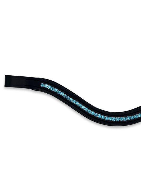 Azure Crystal Padded Browband, from The Urbany. Elevate your horse's style with sparkling crystals and comfort.