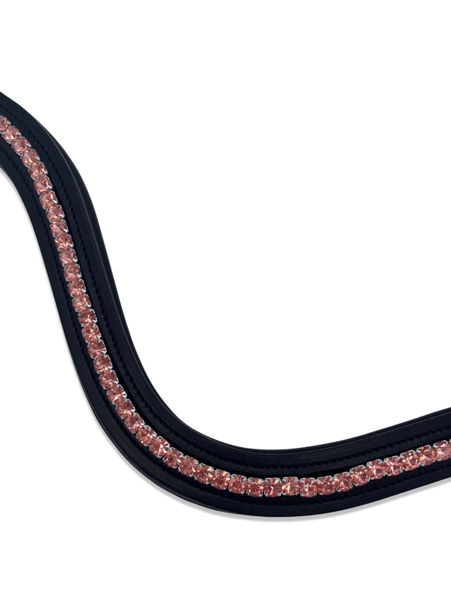 Peach Crystal Padded Browband, from The Urbany. Elevate your horse's style with sparkling crystals and comfort.