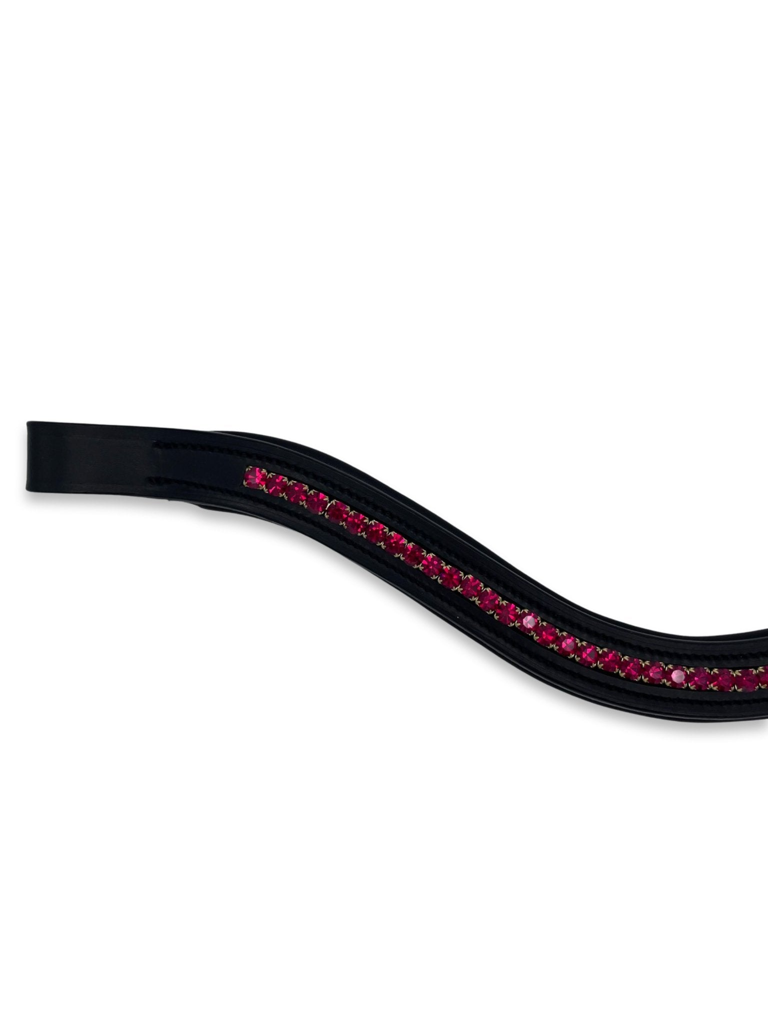 Ruby Crystal Padded Browband, from The Urbany. Elevate your horse's style with sparkling crystals and comfort.