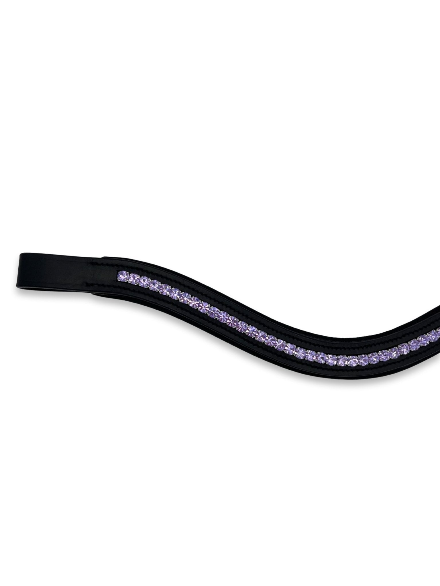 Lilac Crystal Padded Browband, from The Urbany. Elevate your horse's style with sparkling crystals and comfort.