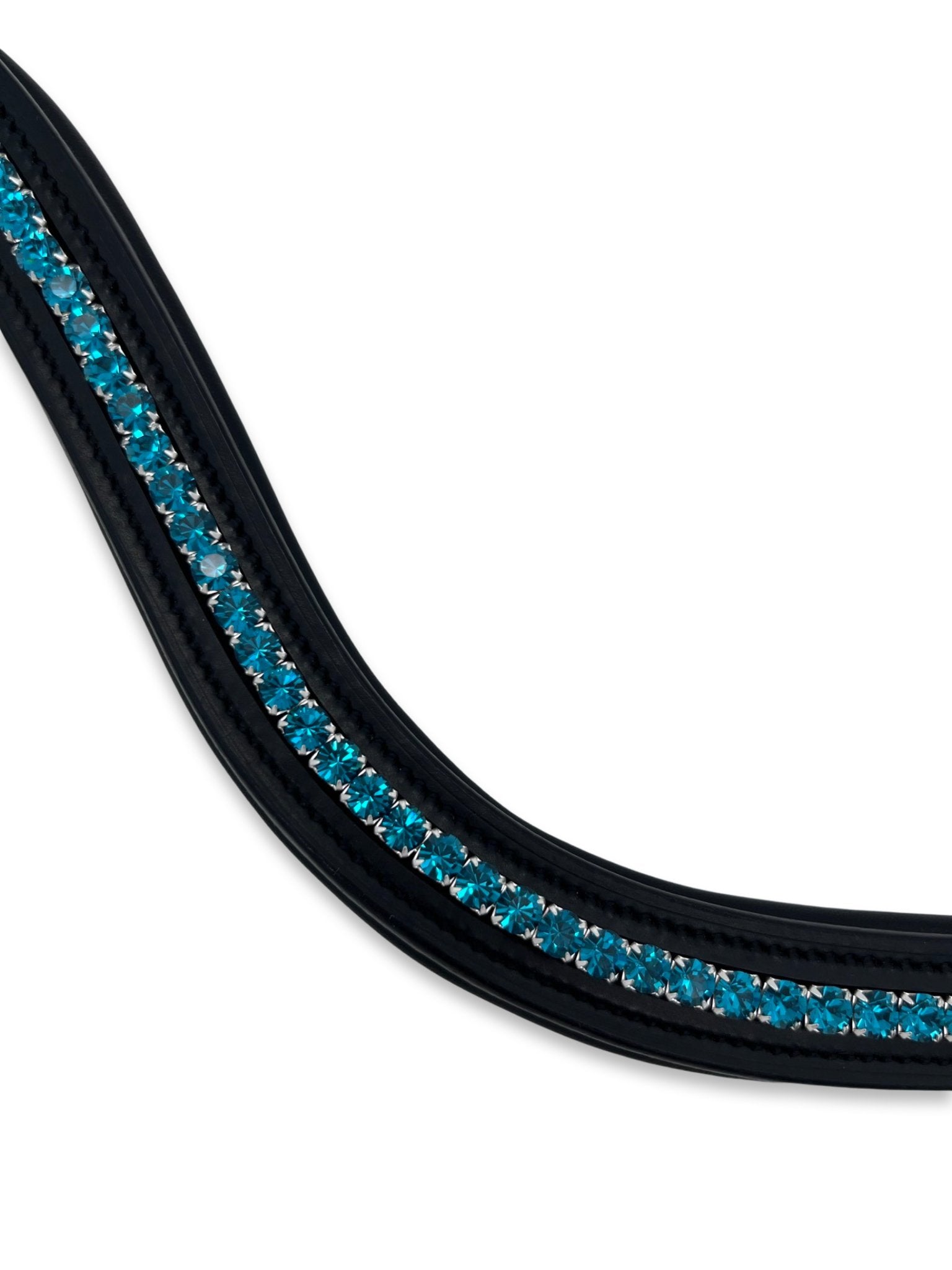 Ocean Blue Crystal Padded Browband, from The Urbany. Elevate your horse's style with sparkling crystals and comfort.