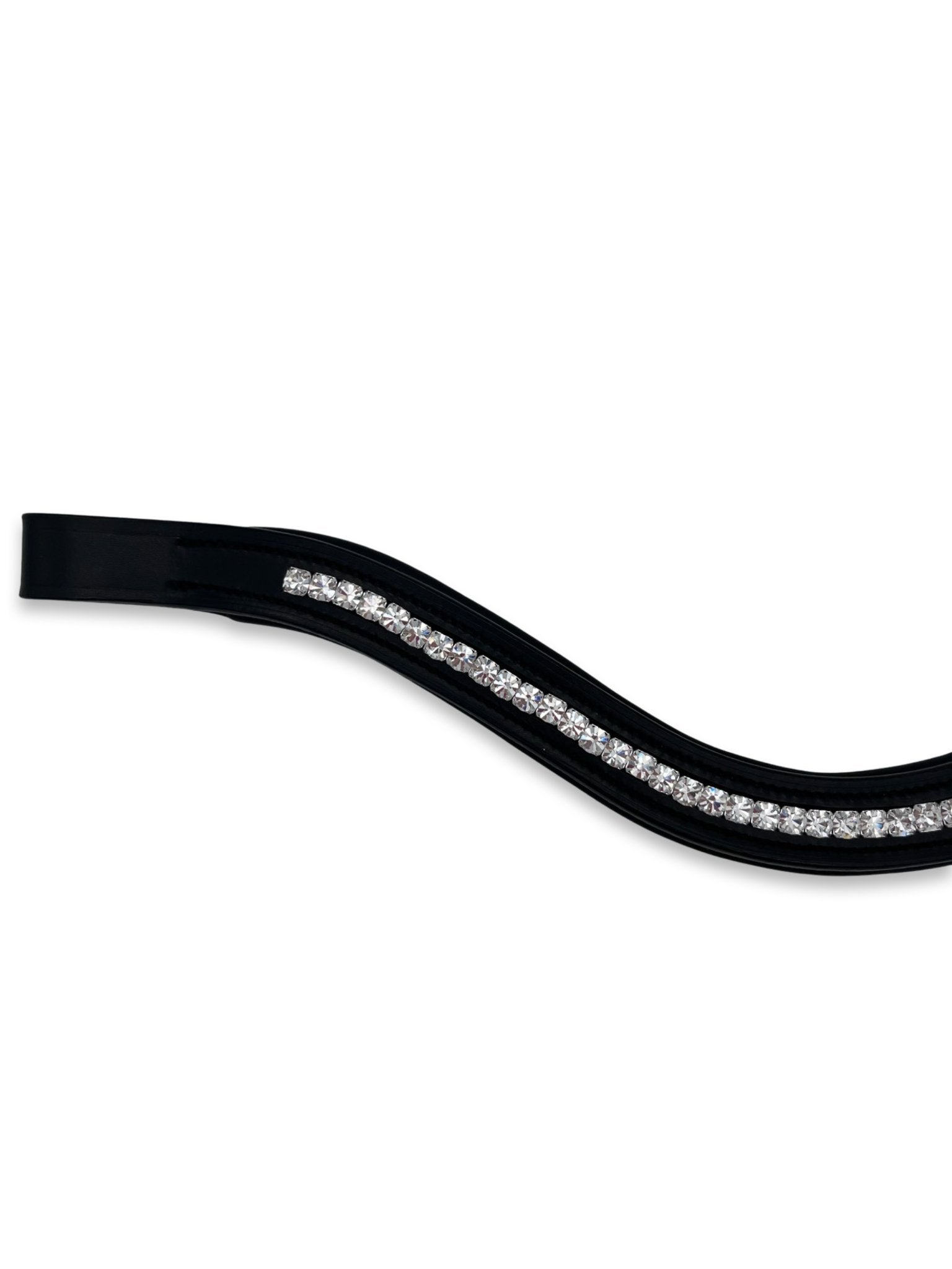 Clear Crystal Padded Browband, from The Urbany. Elevate your horse's style with sparkling crystals and comfort.