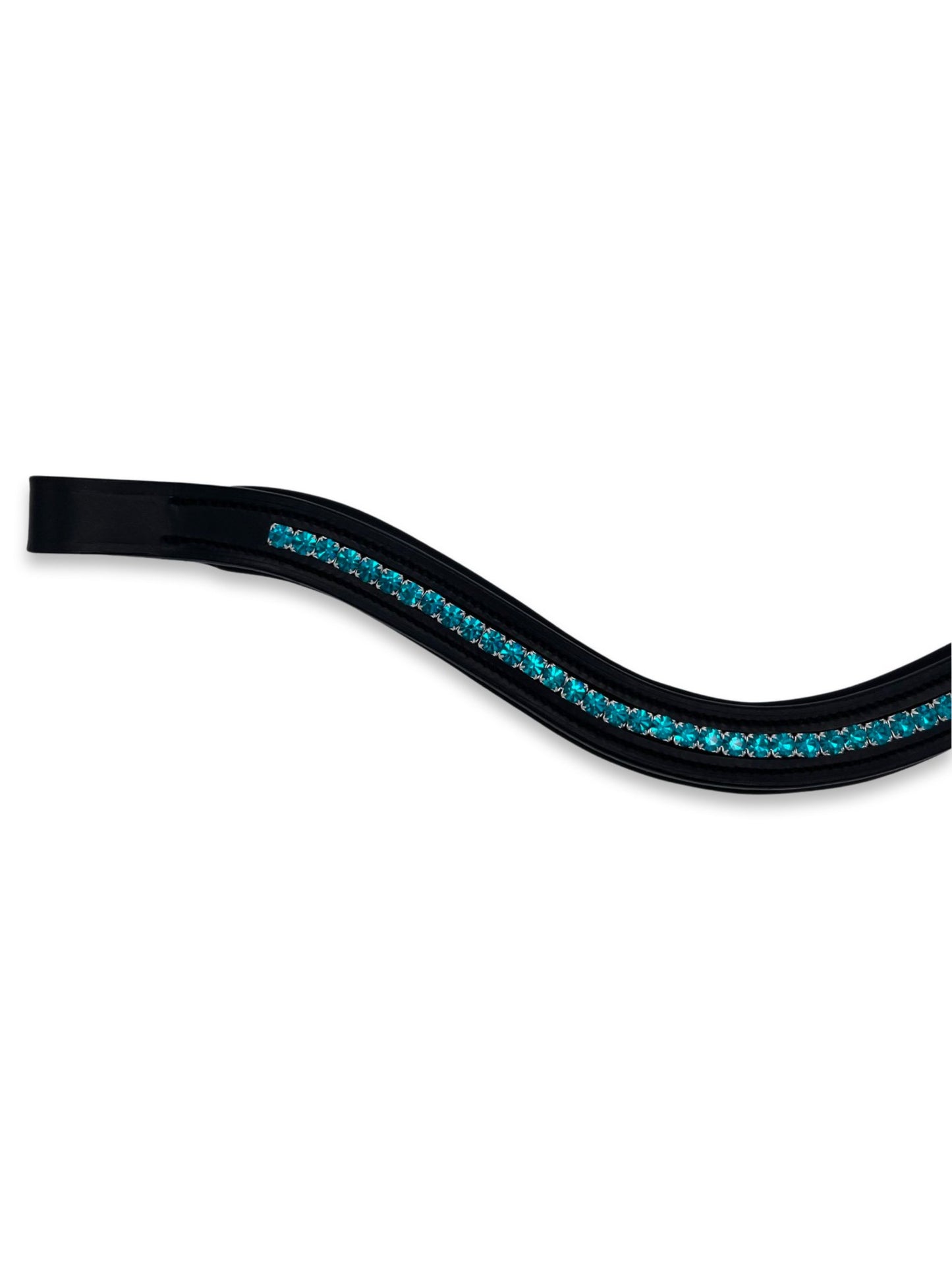 Peacock Crystal Padded Browband, from The Urbany. Elevate your horse's style with sparkling crystals and comfort.