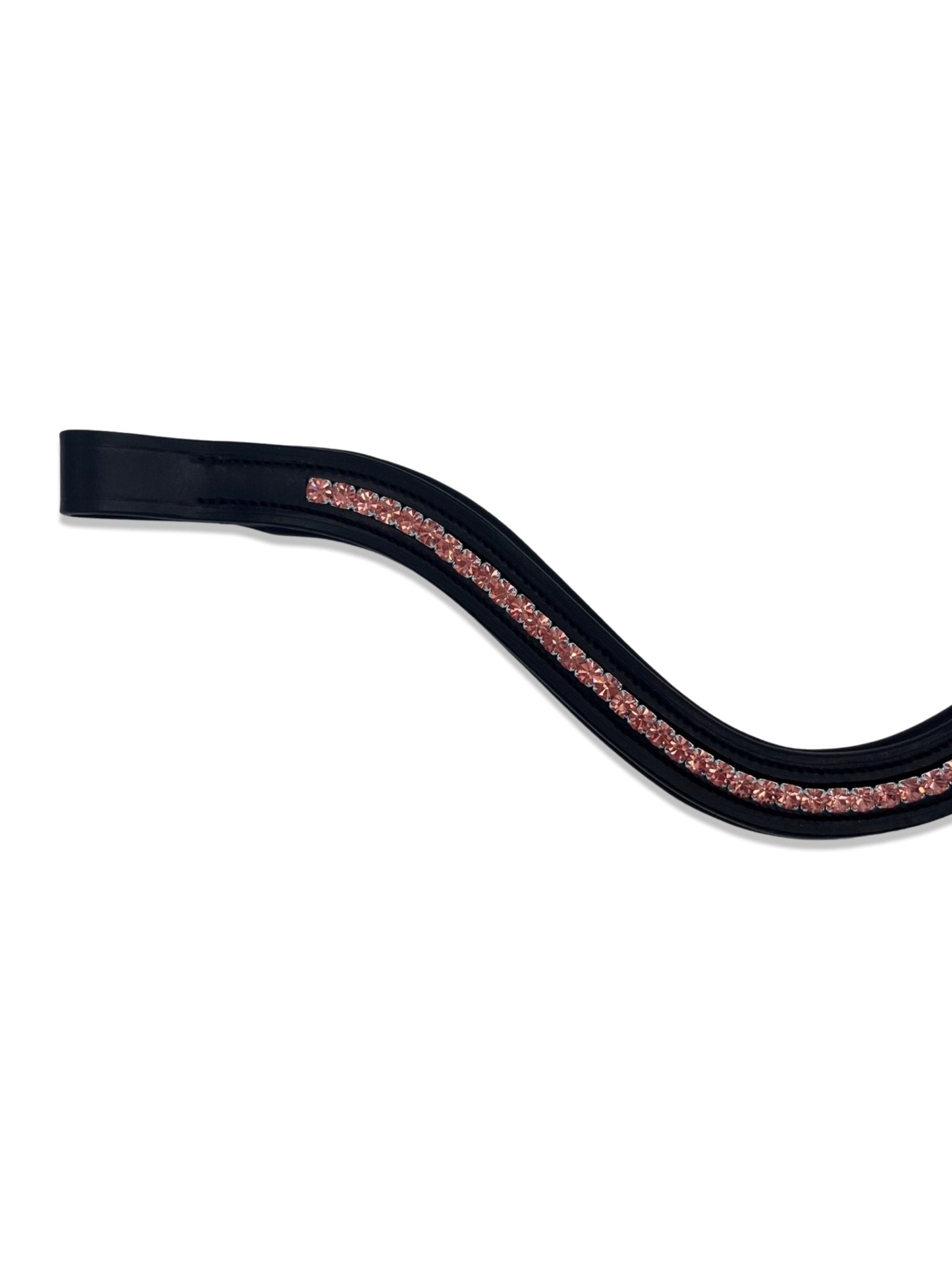 Peach Crystal Padded Browband, from The Urbany. Elevate your horse's style with sparkling crystals and comfort.