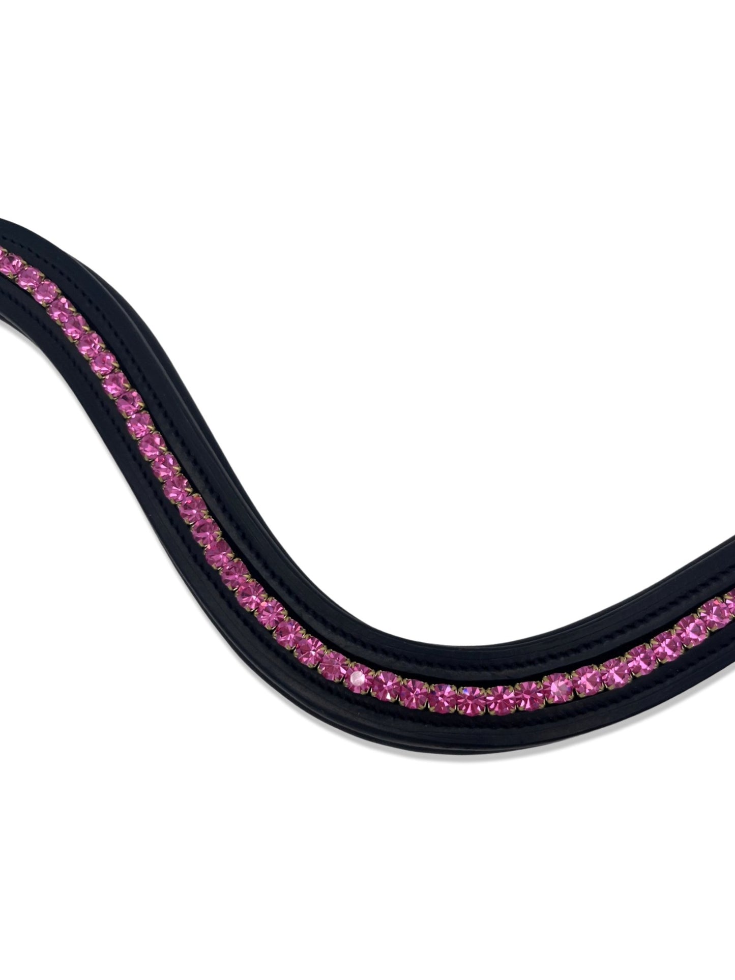 Hot Pink Crystal Padded Browband, from The Urbany. Elevate your horse's style with sparkling crystals and comfort.