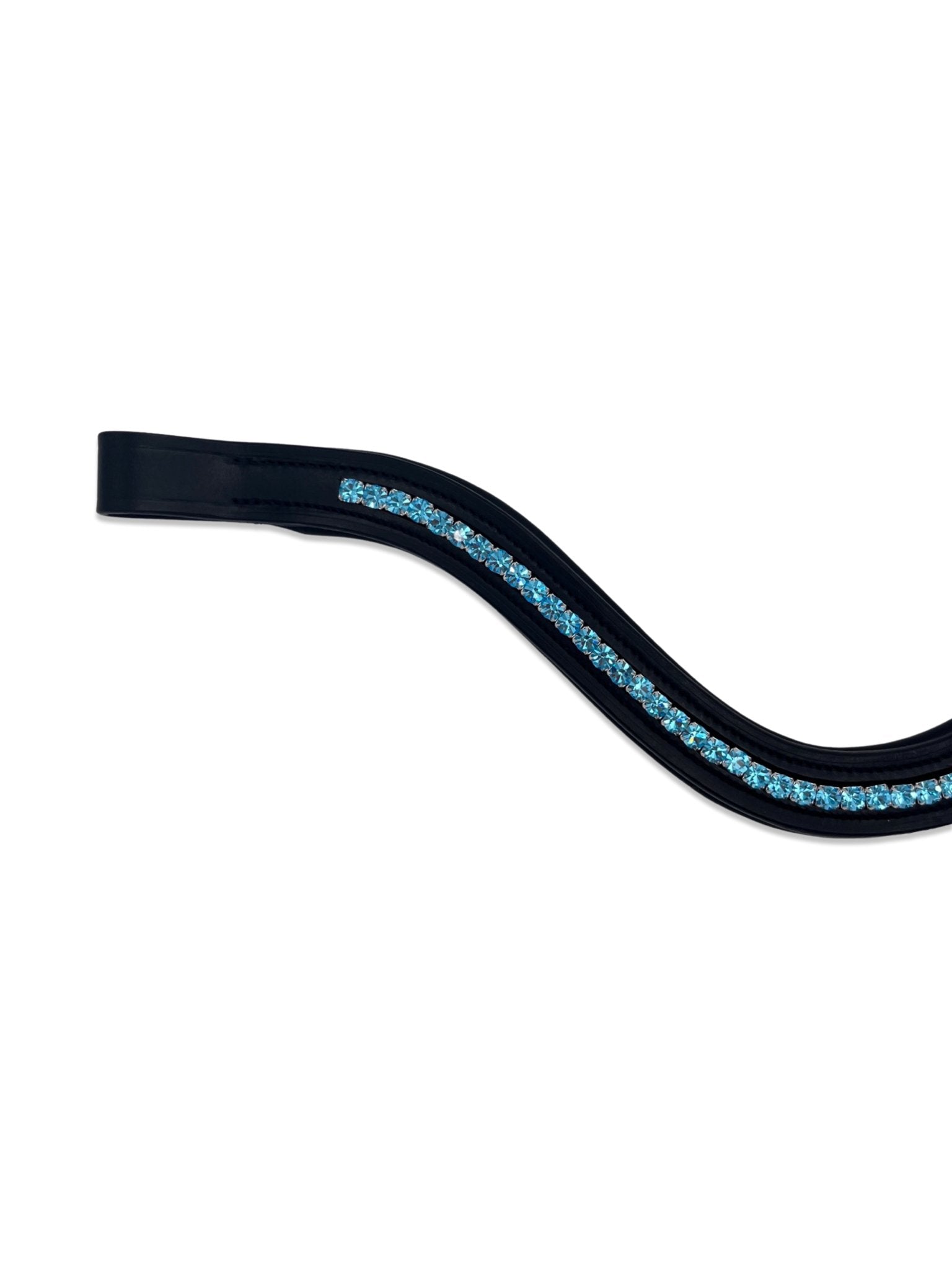 Azure Crystal Padded Browband, from The Urbany. Elevate your horse's style with sparkling crystals and comfort.