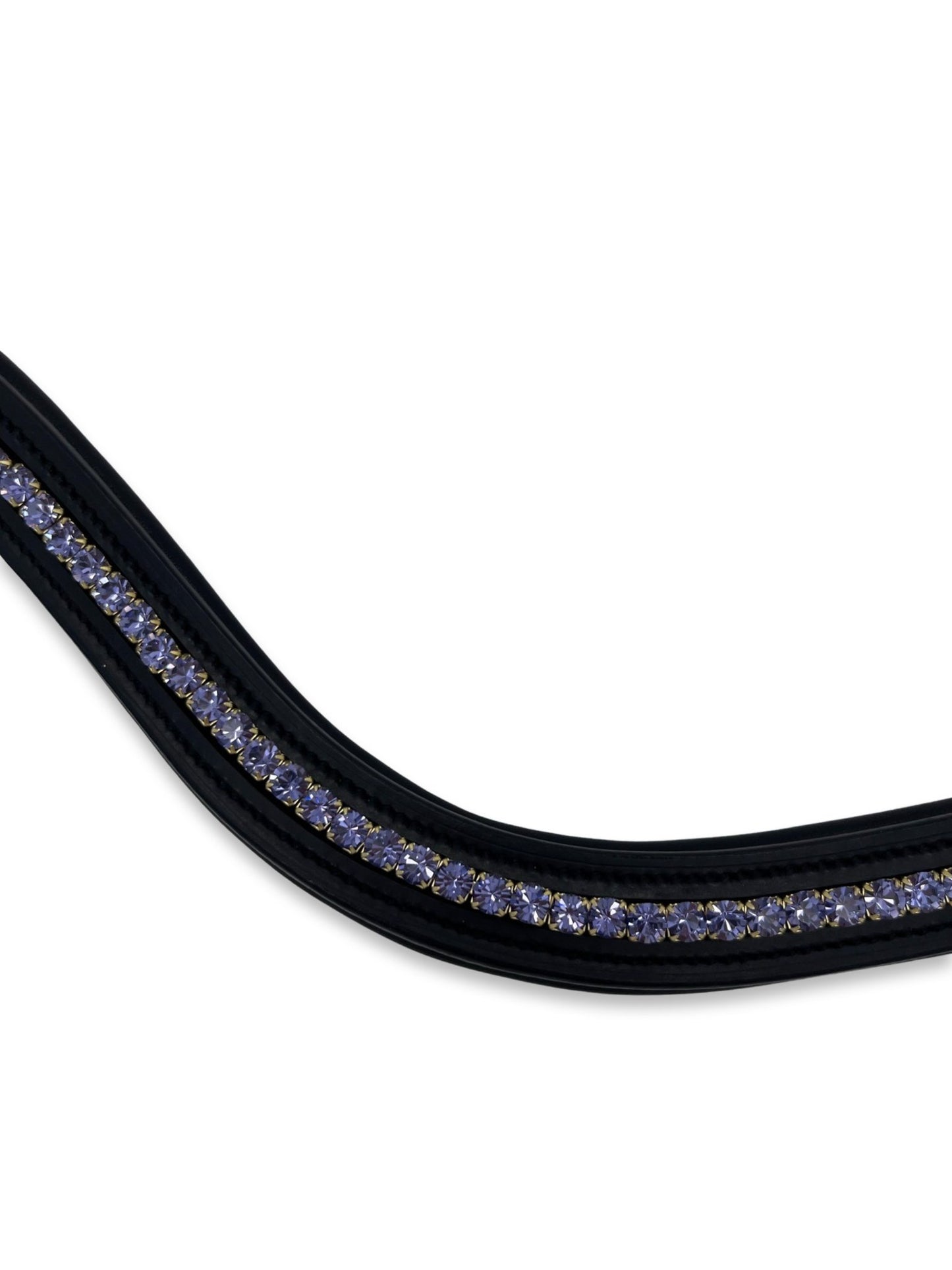 Purple Crystal Padded Browband, from The Urbany. Elevate your horse's style with sparkling crystals and comfort.