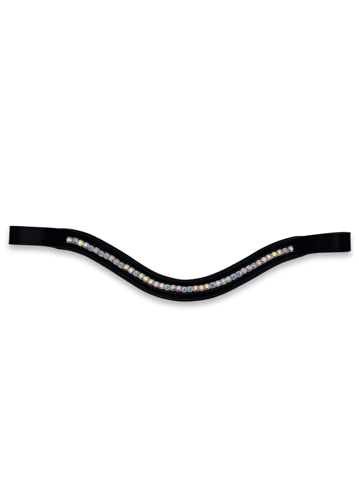 Rainbow Shine Crystal Padded Browband, from The Urbany. Elevate your horse's style with sparkling crystals and comfort.