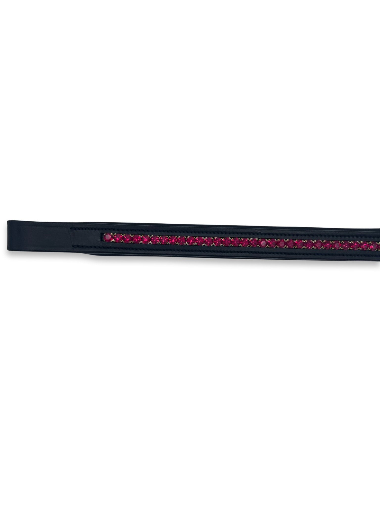 Ruby Crystal Padded Browband, from The Urbany. Elevate your horse's style with sparkling crystals and comfort.