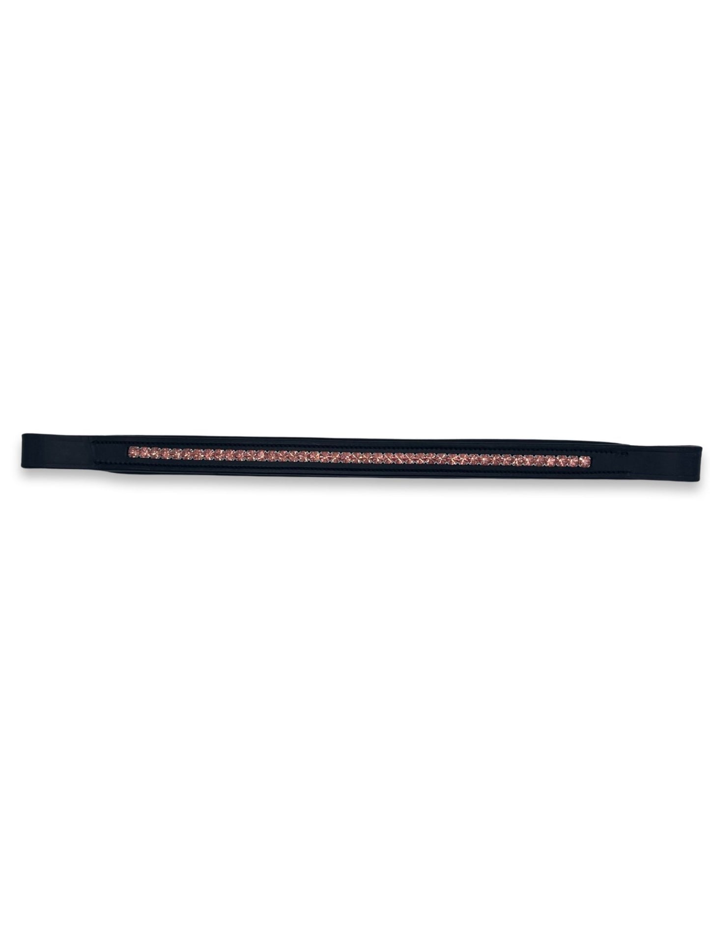 Peach Crystal Padded Browband, from The Urbany. Elevate your horse's style with sparkling crystals and comfort.